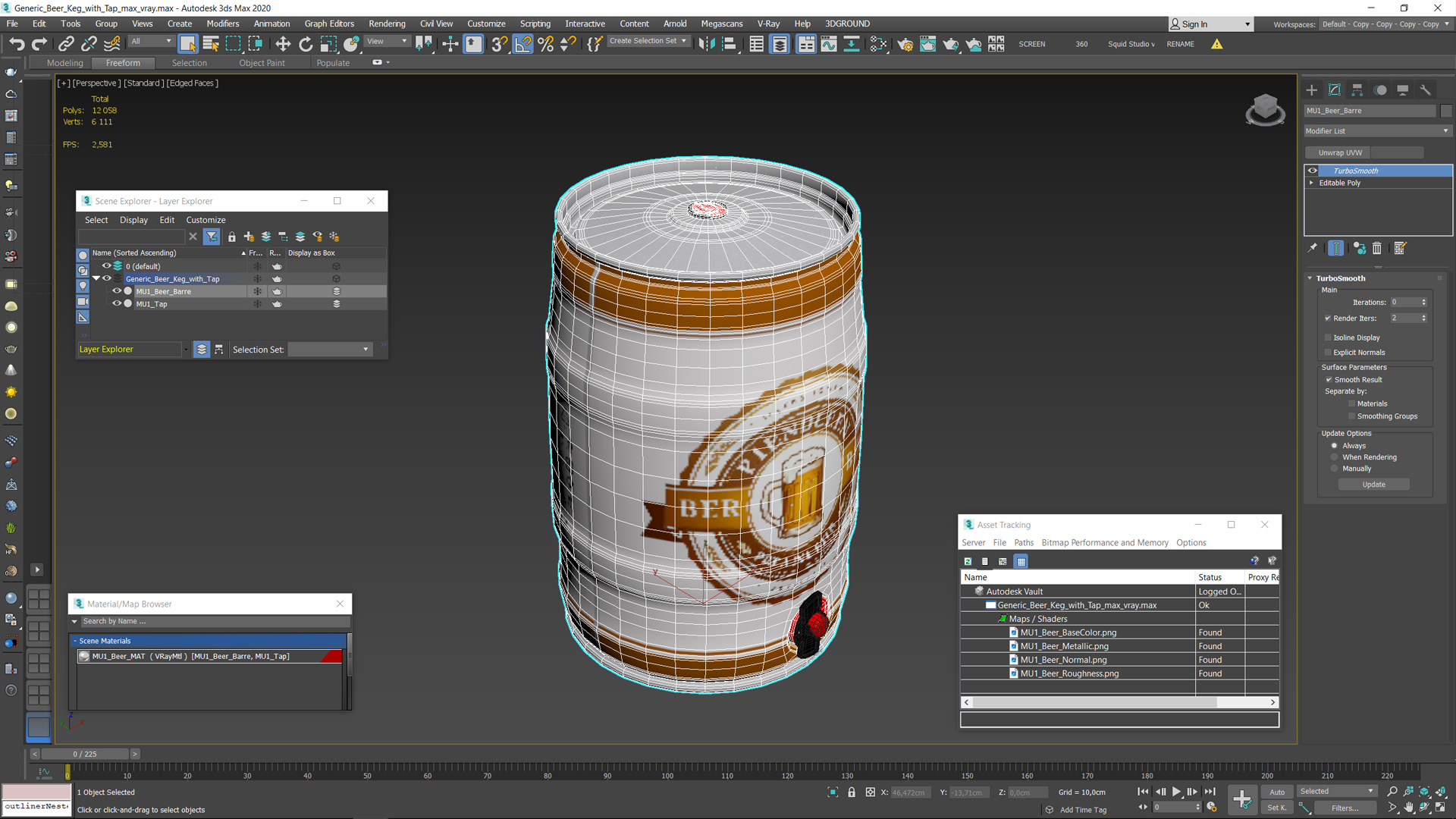 3D model Generic Beer Keg with Tap