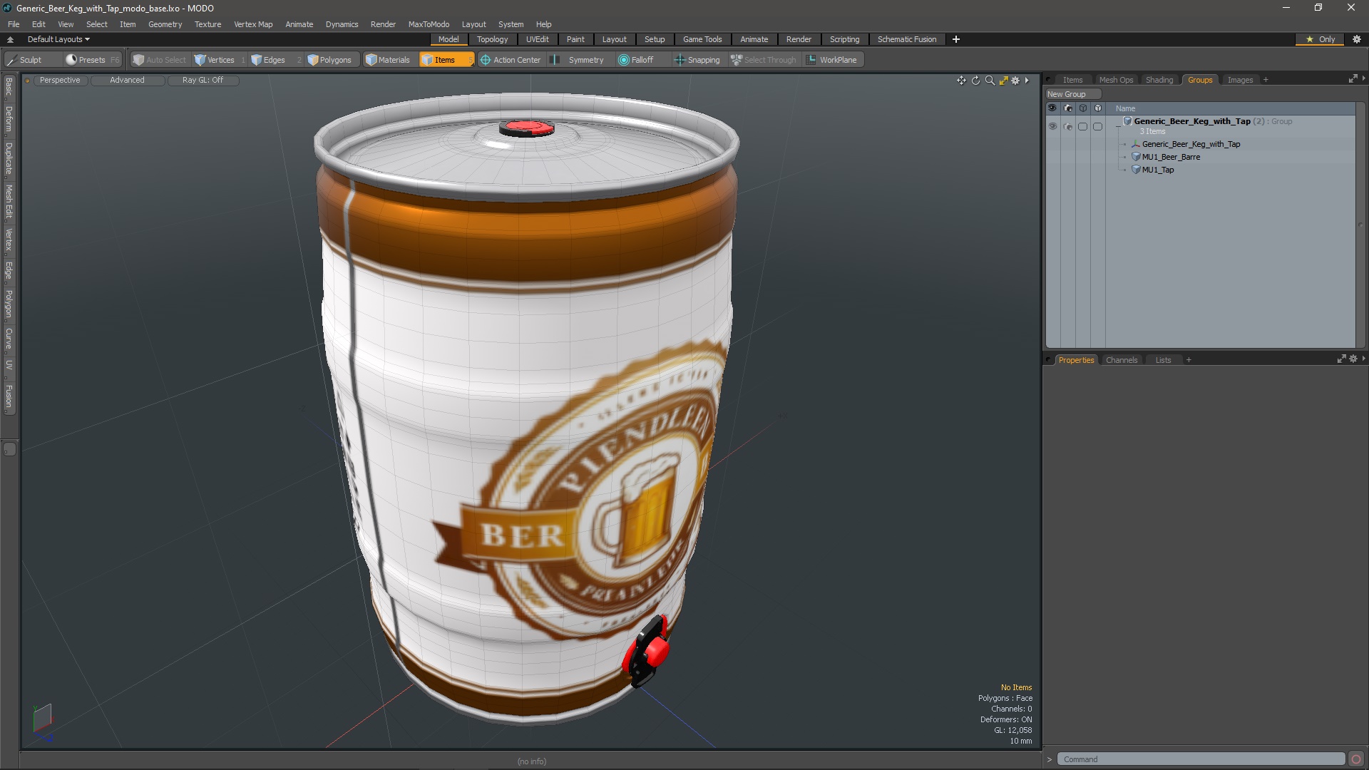 3D model Generic Beer Keg with Tap