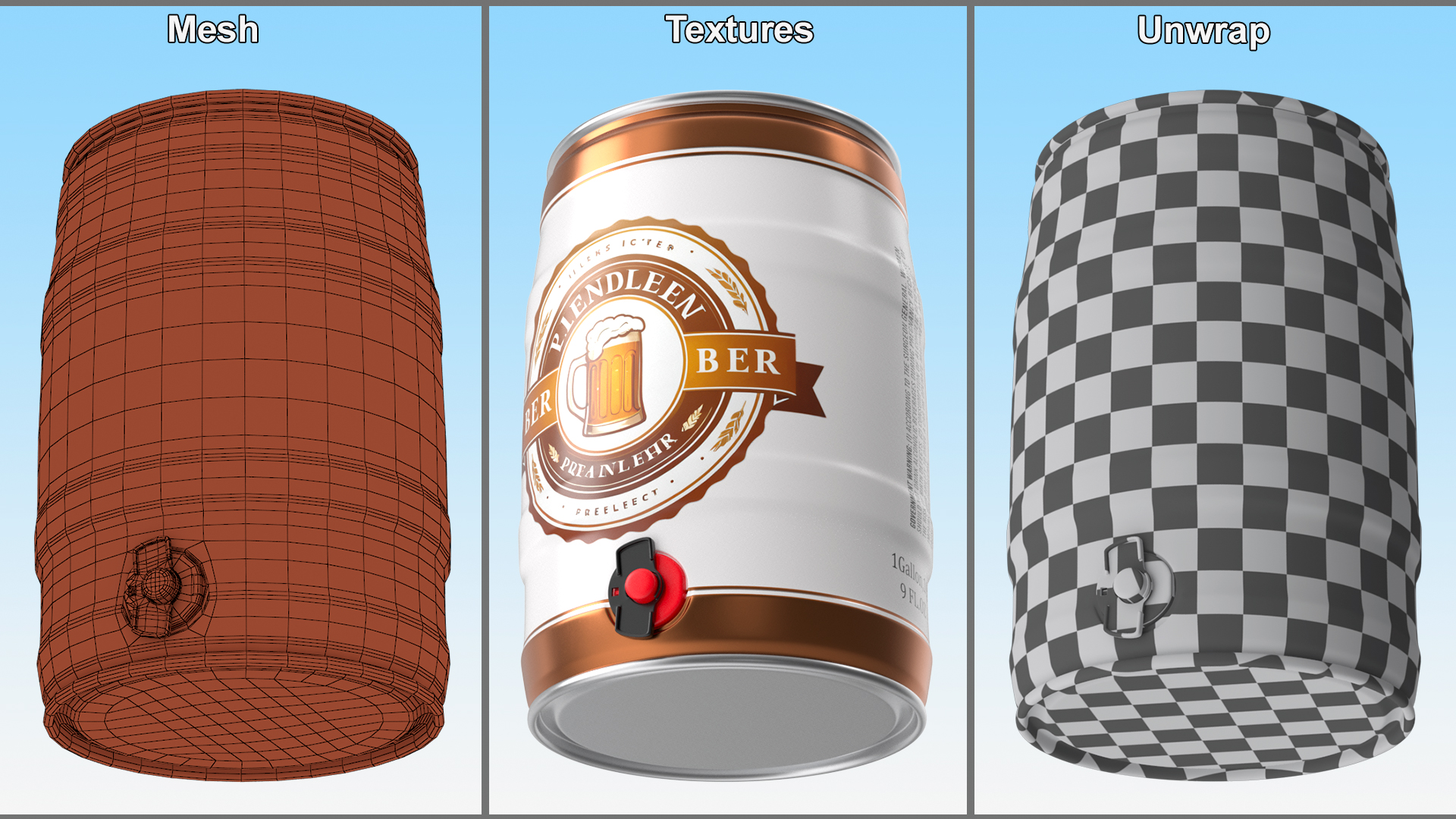 3D model Generic Beer Keg with Tap