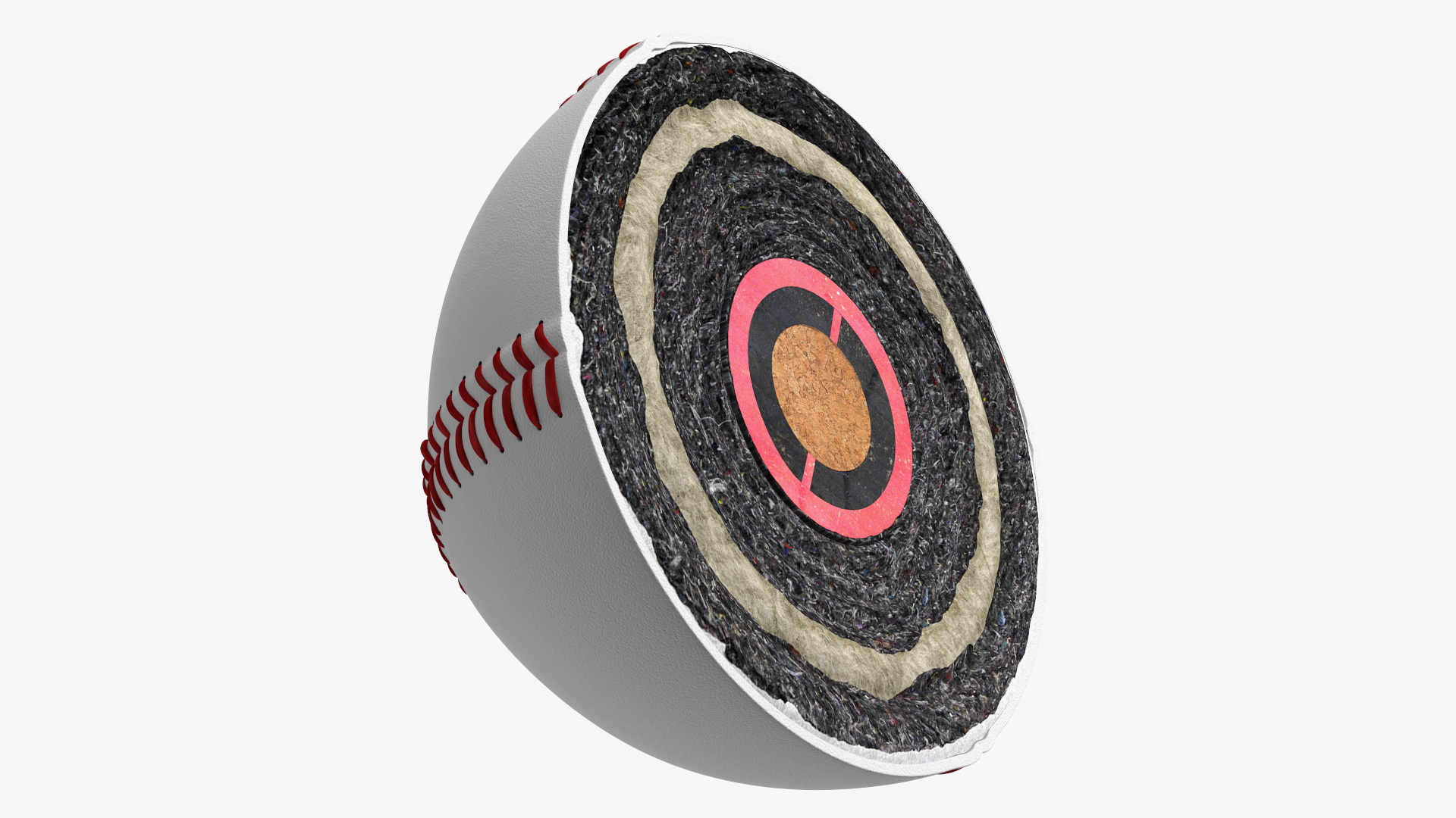 3D Baseball Ball Half model