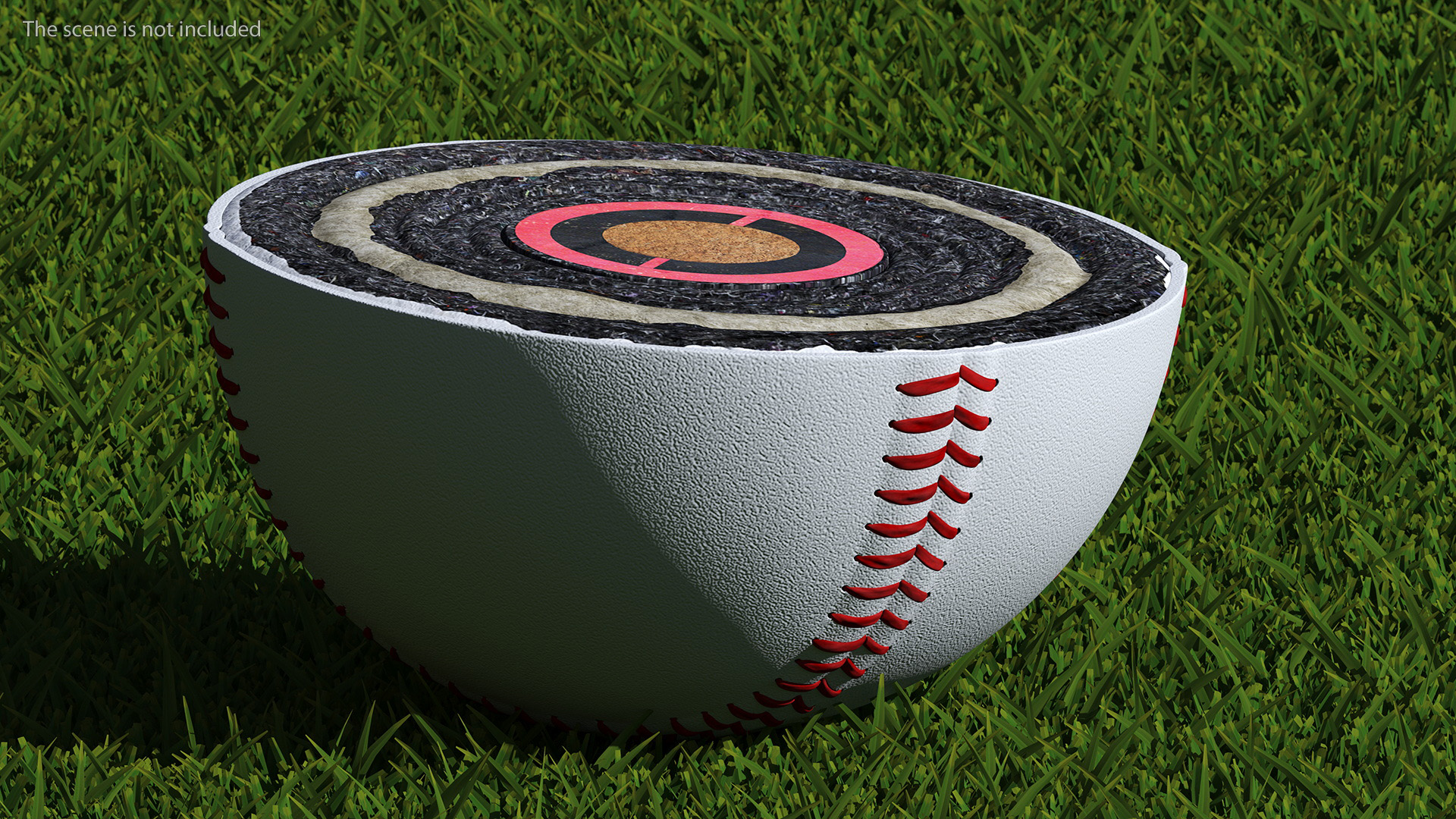 3D Baseball Ball Half model