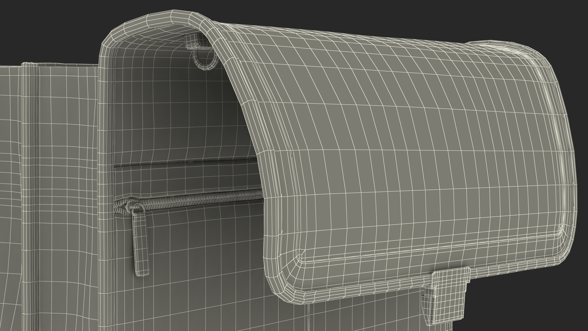 Opened Leather Flapover Briefcase Brown 3D model