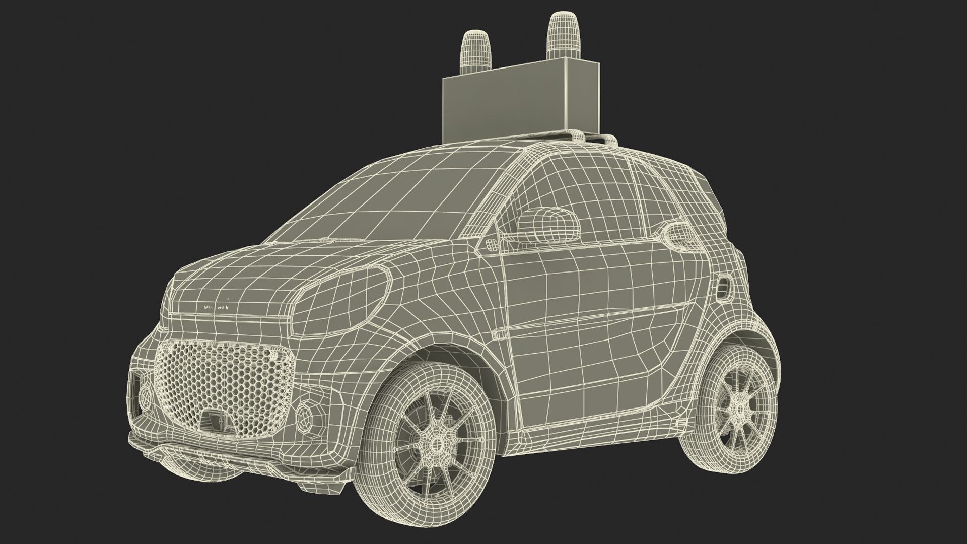 3D Smart Car Follow Me Airport Vehicle Rigged for Maya