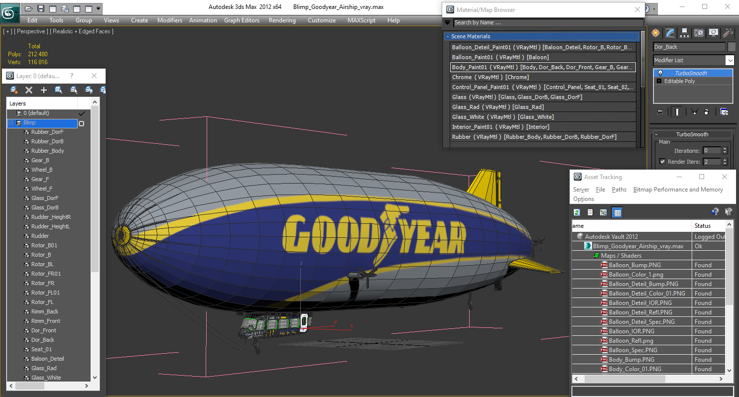 Blimp Goodyear Airship 3D