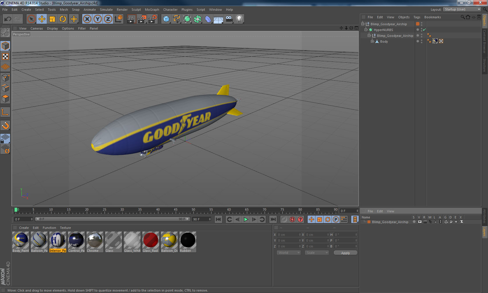 Blimp Goodyear Airship 3D