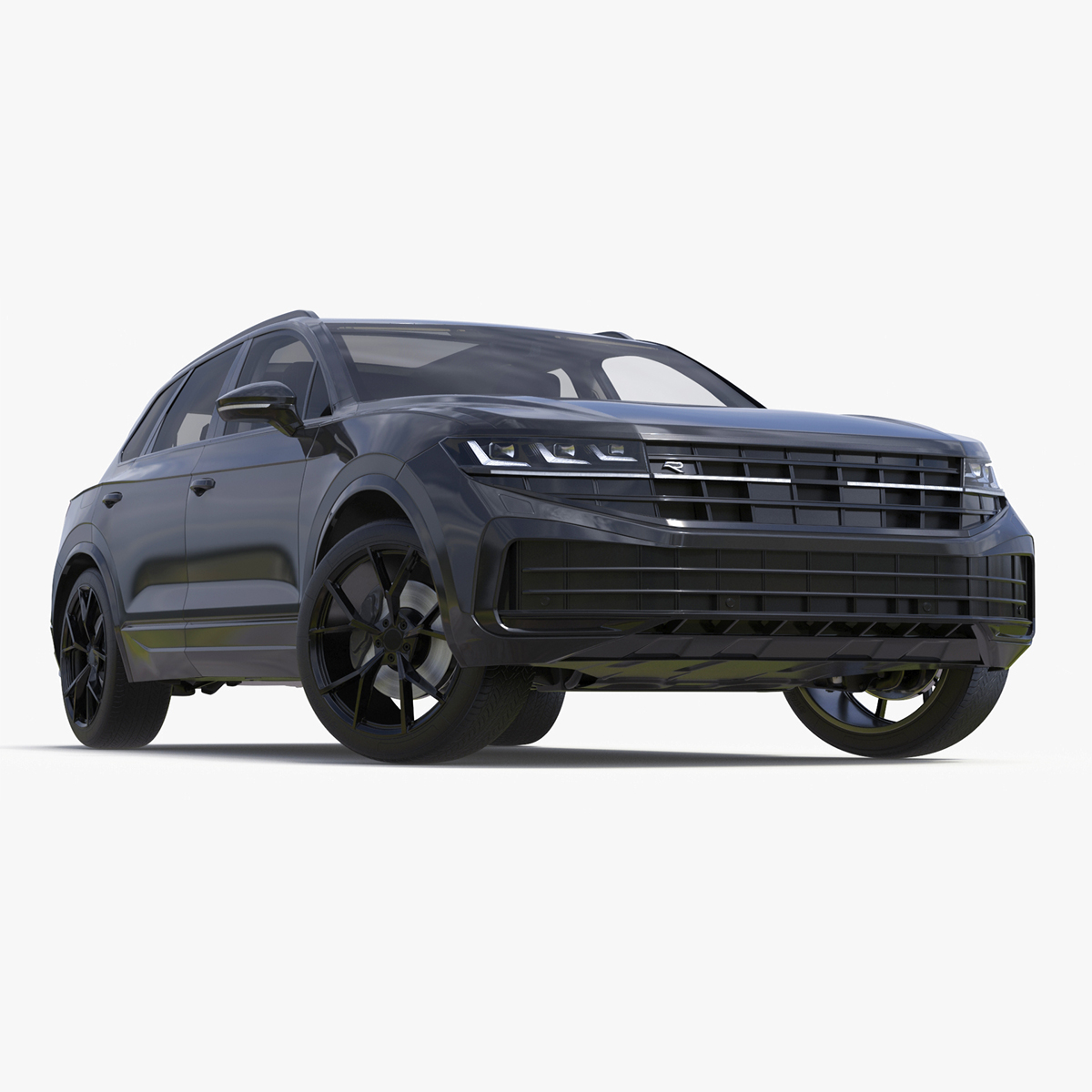 3D Hybrid Electric SUV Black Rigged for Cinema 4D