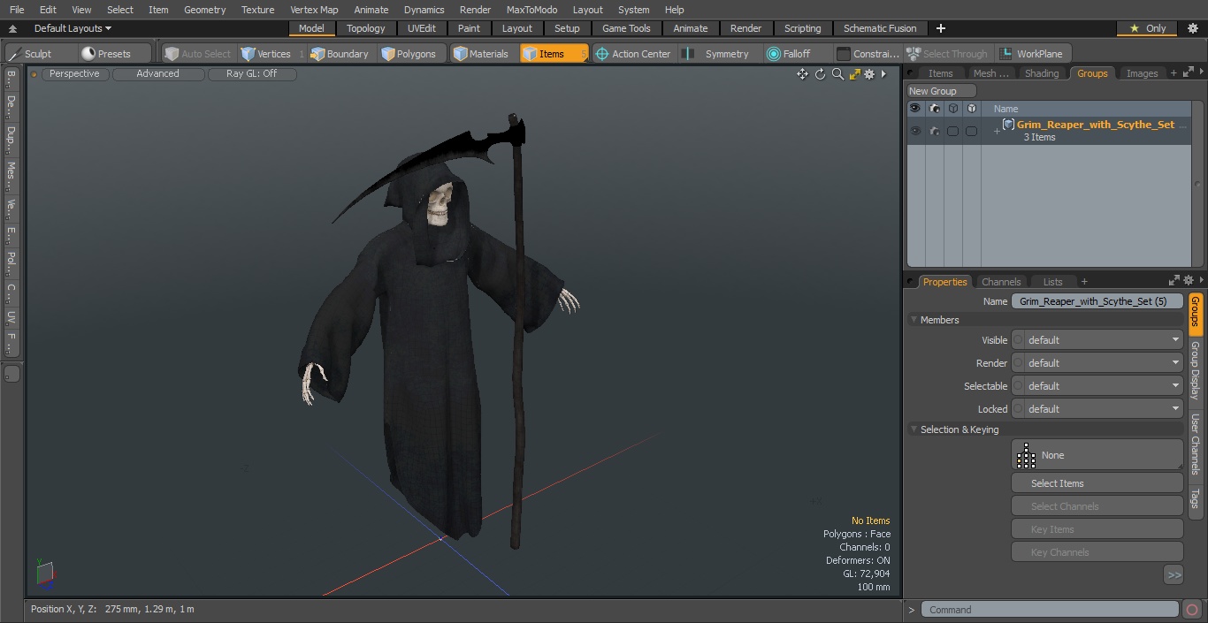 Grim Reaper with Scythe Set 3D