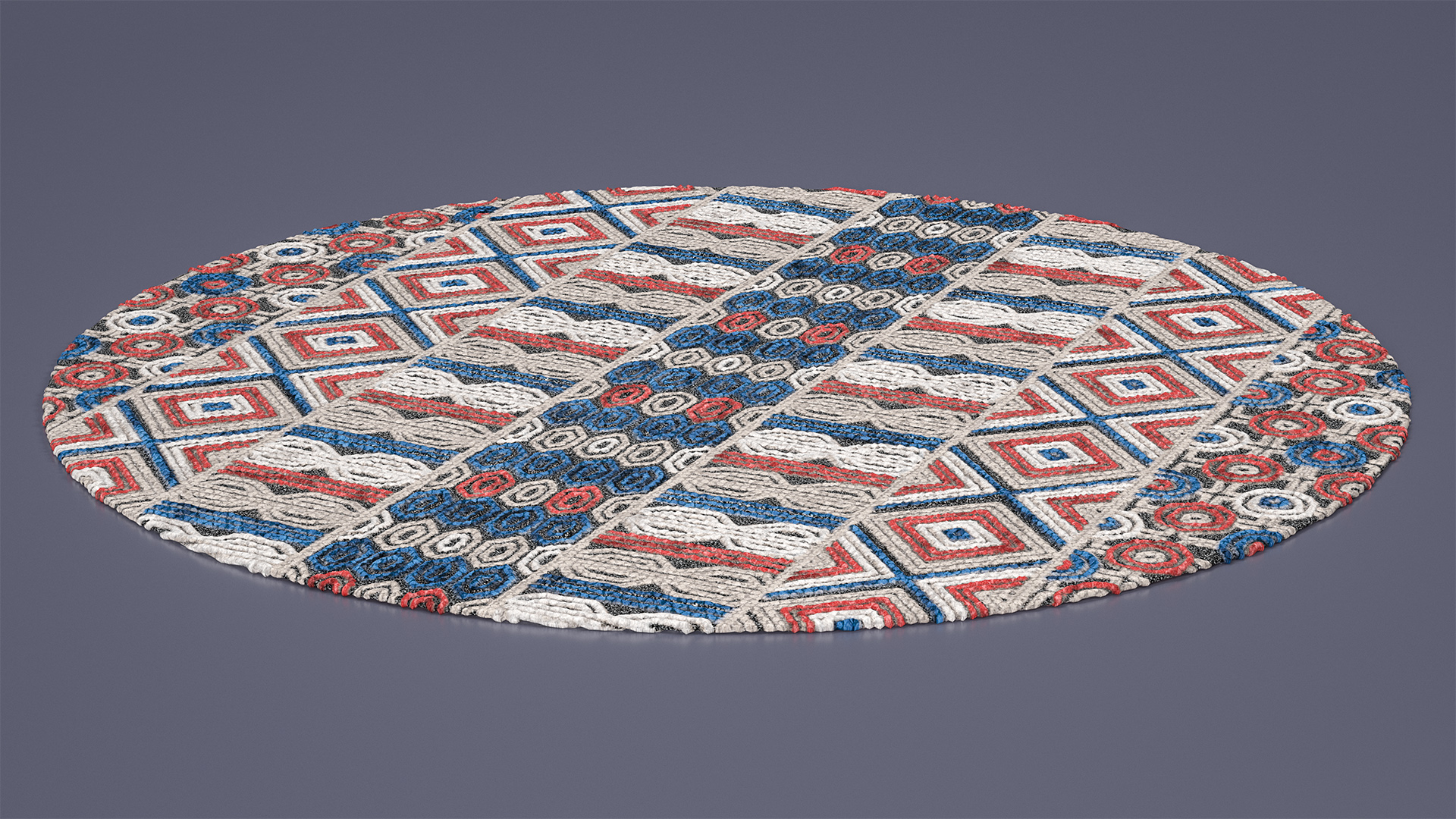 Round Wool Rug 3D model