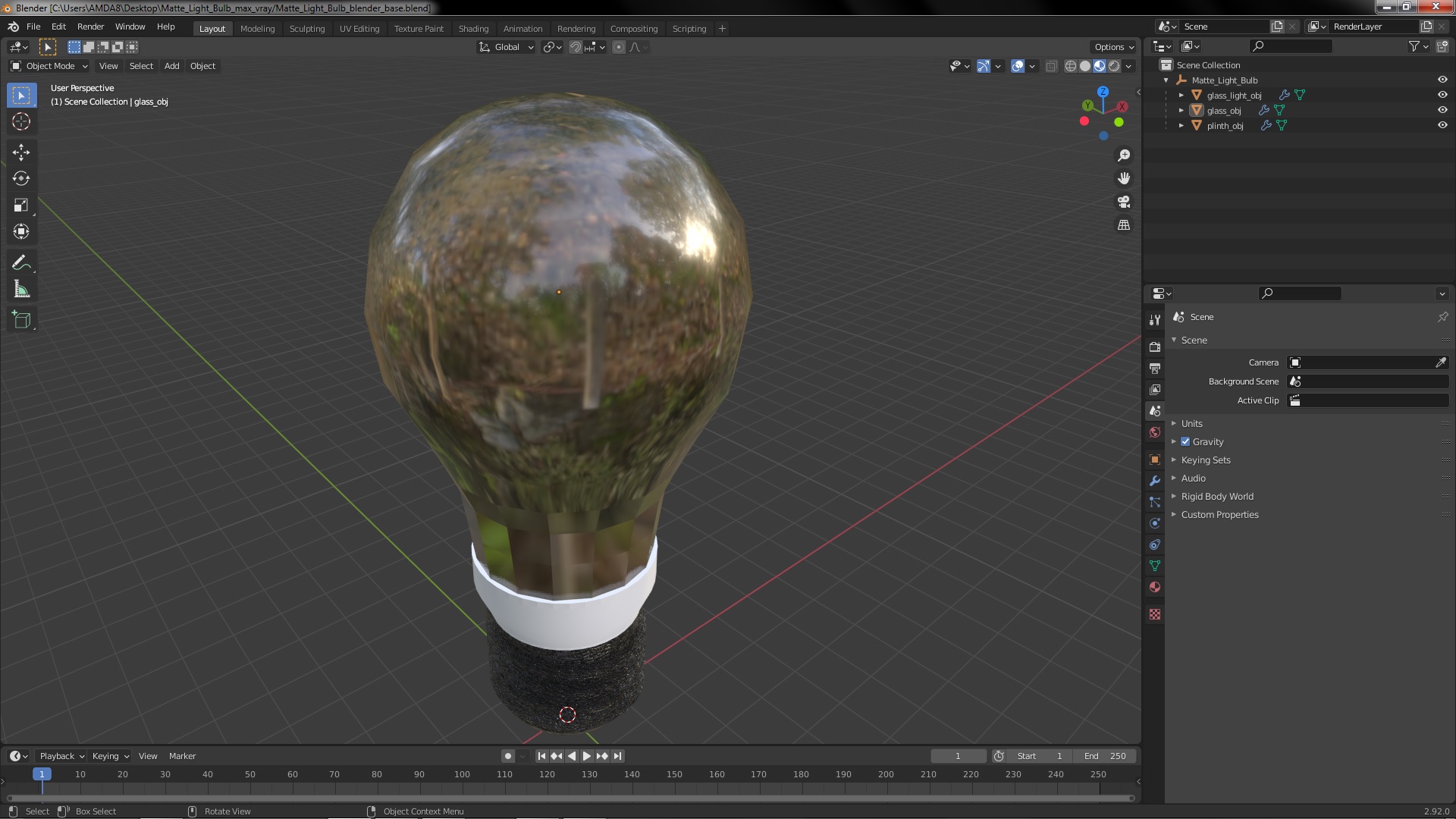 3D Matte Light Bulb