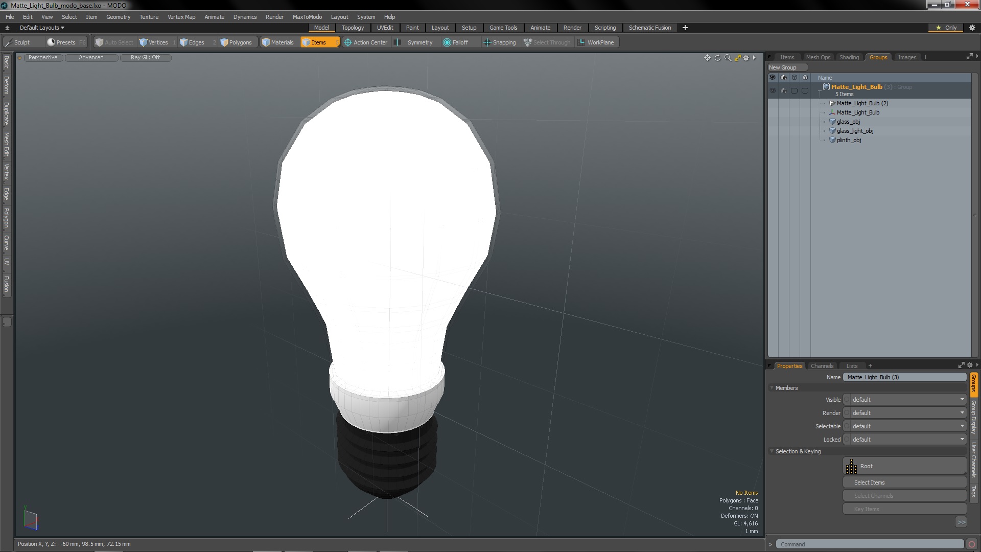 3D Matte Light Bulb