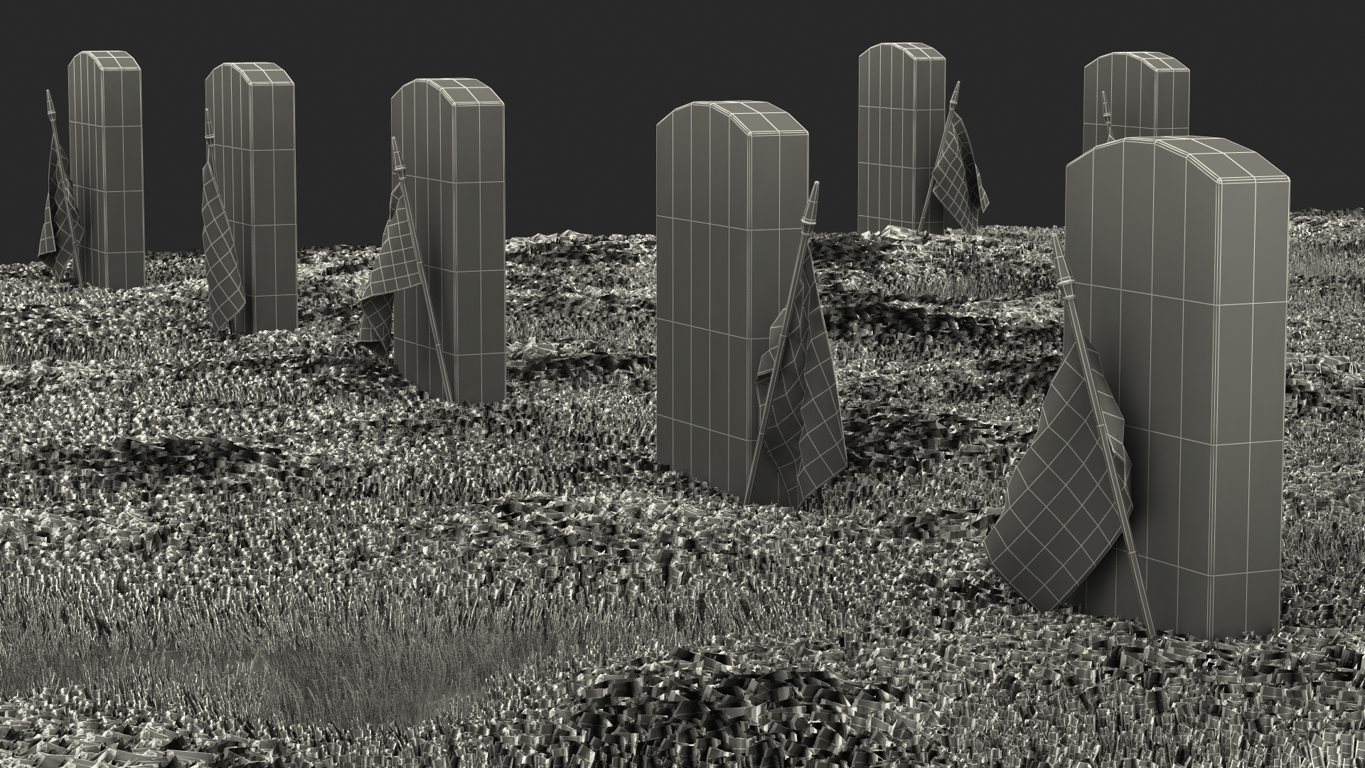 Graveyard World War Heroes 5x5 Fur 3D model