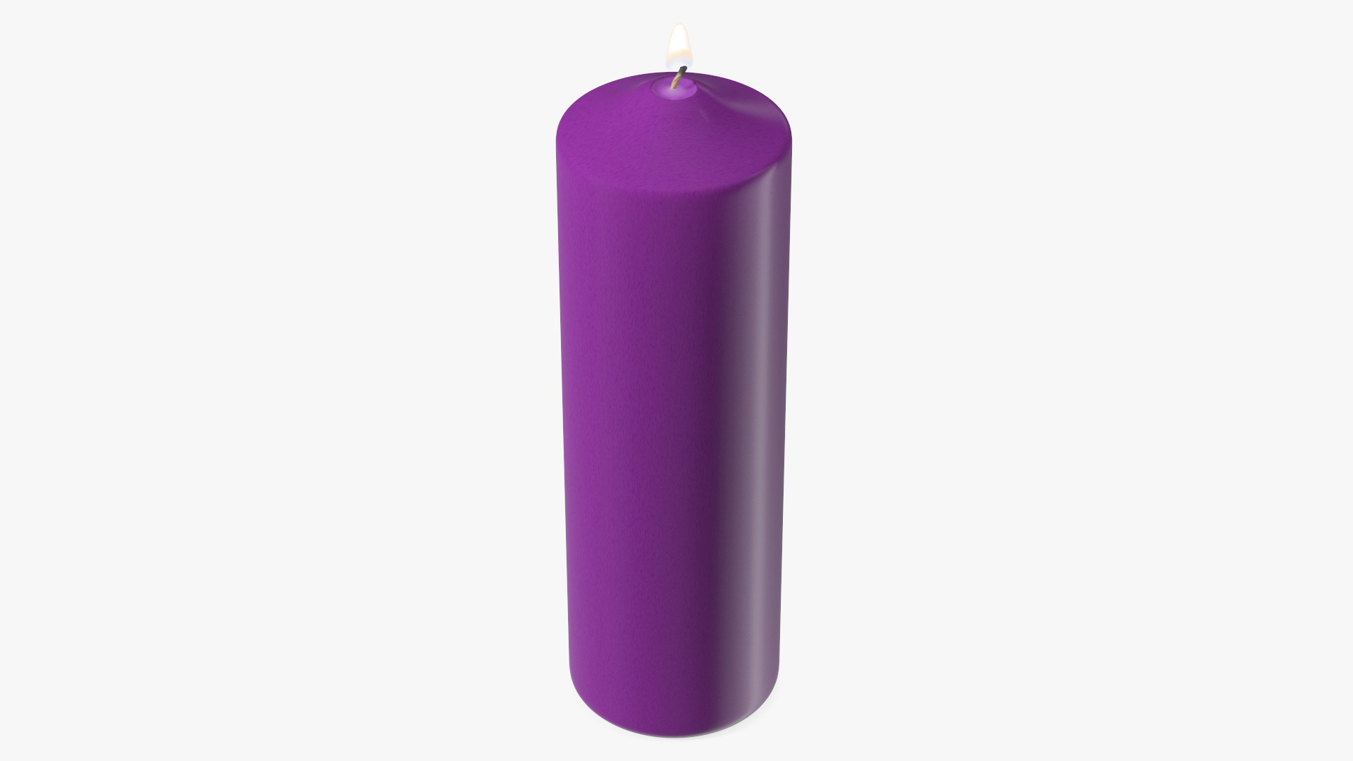 Lit Dome Top Altar Pillar Candle Purple 3D model