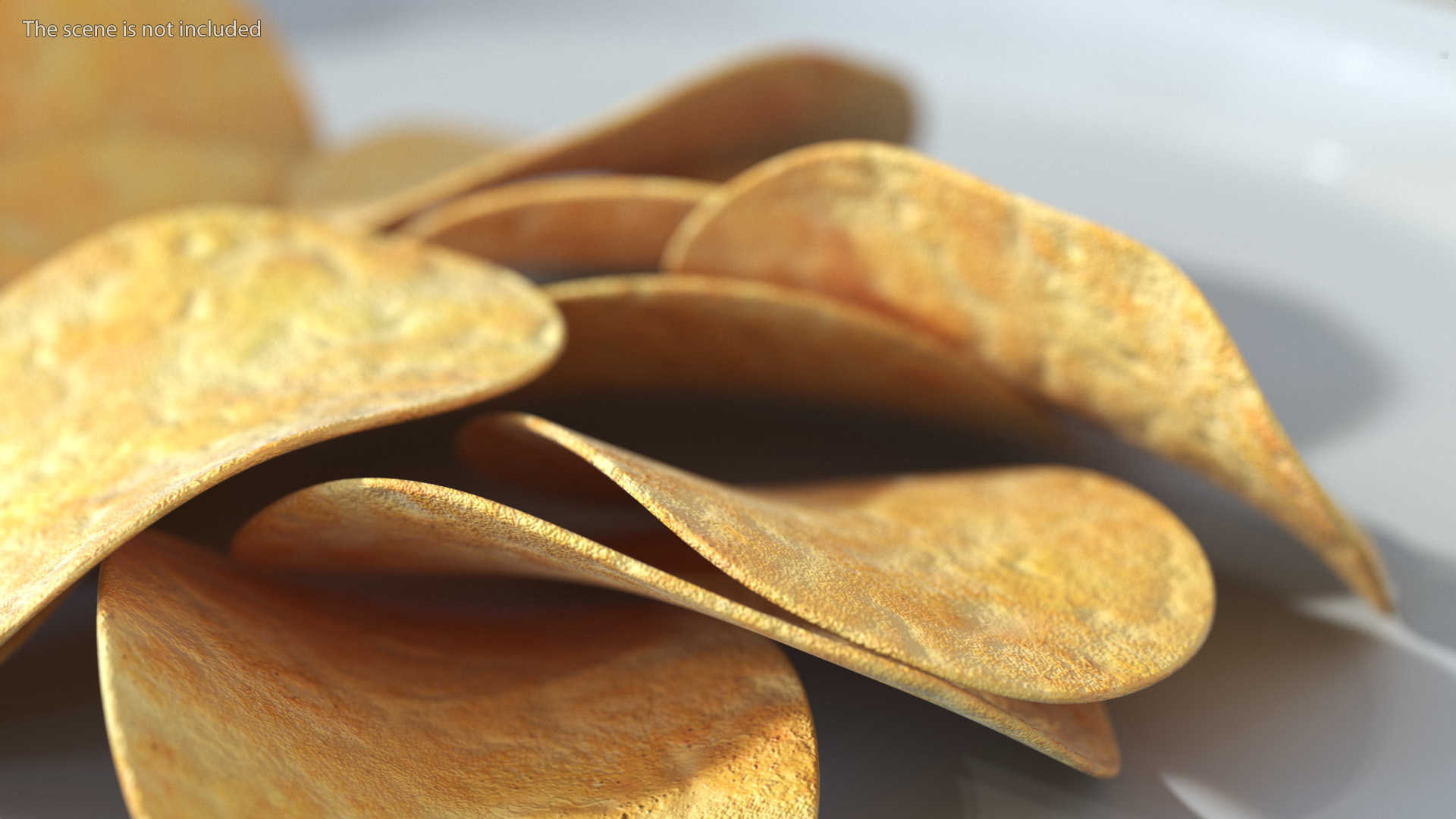 3D Bunch of Potato Chips