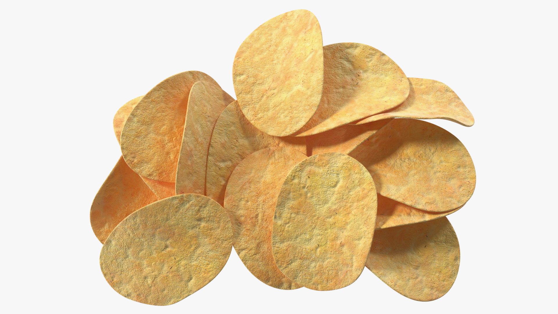 3D Bunch of Potato Chips