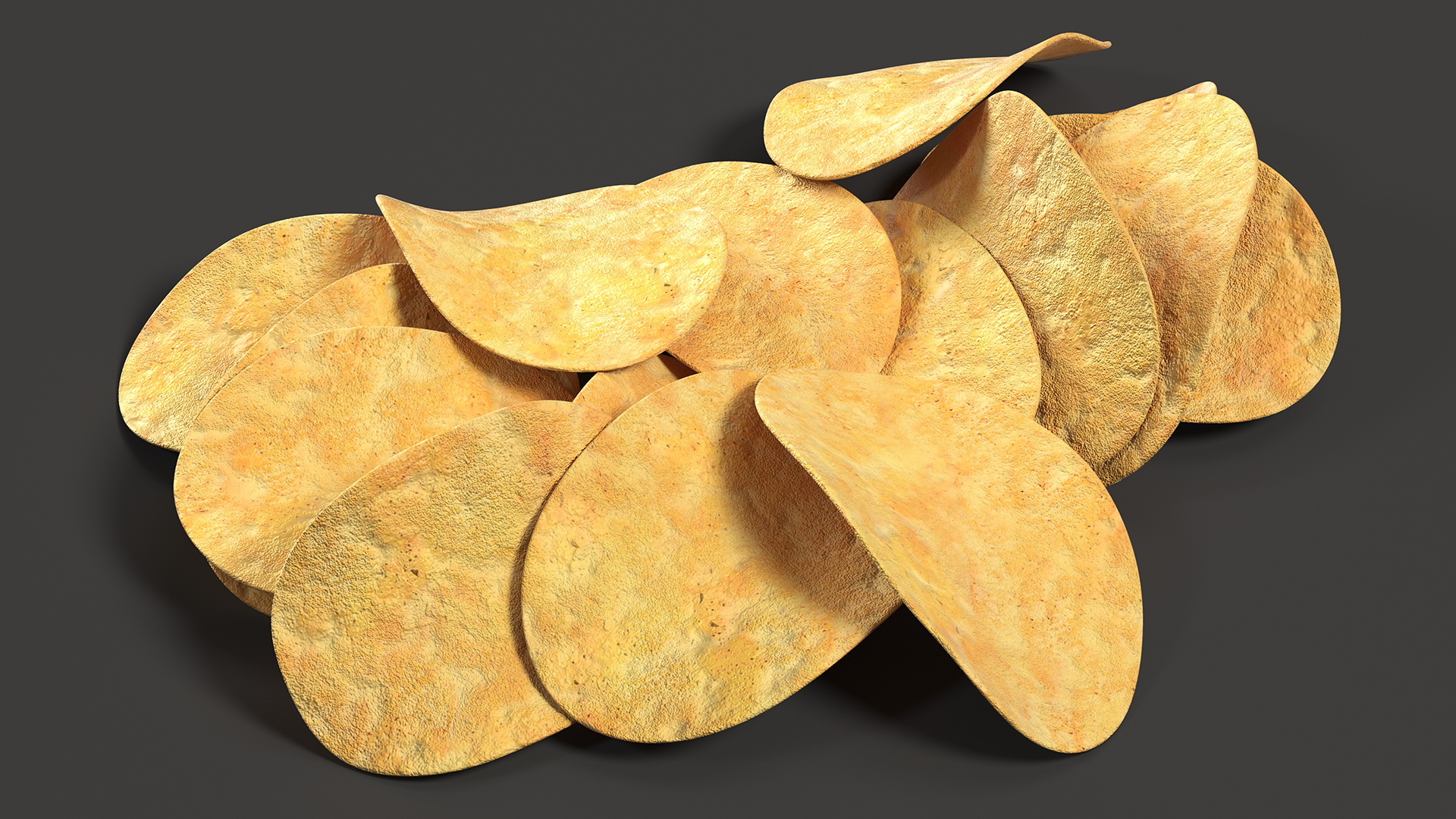 3D Bunch of Potato Chips