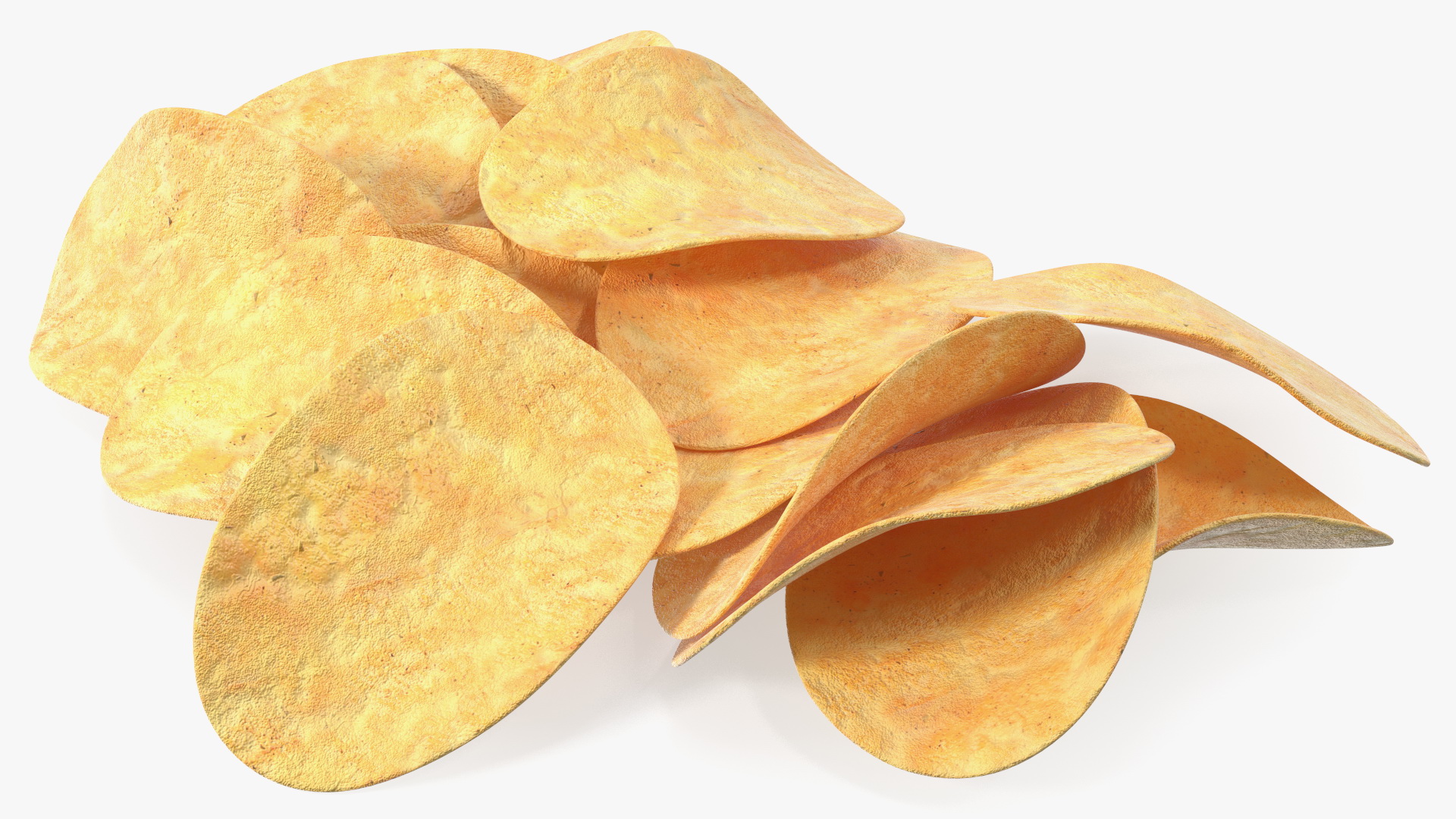 3D Bunch of Potato Chips