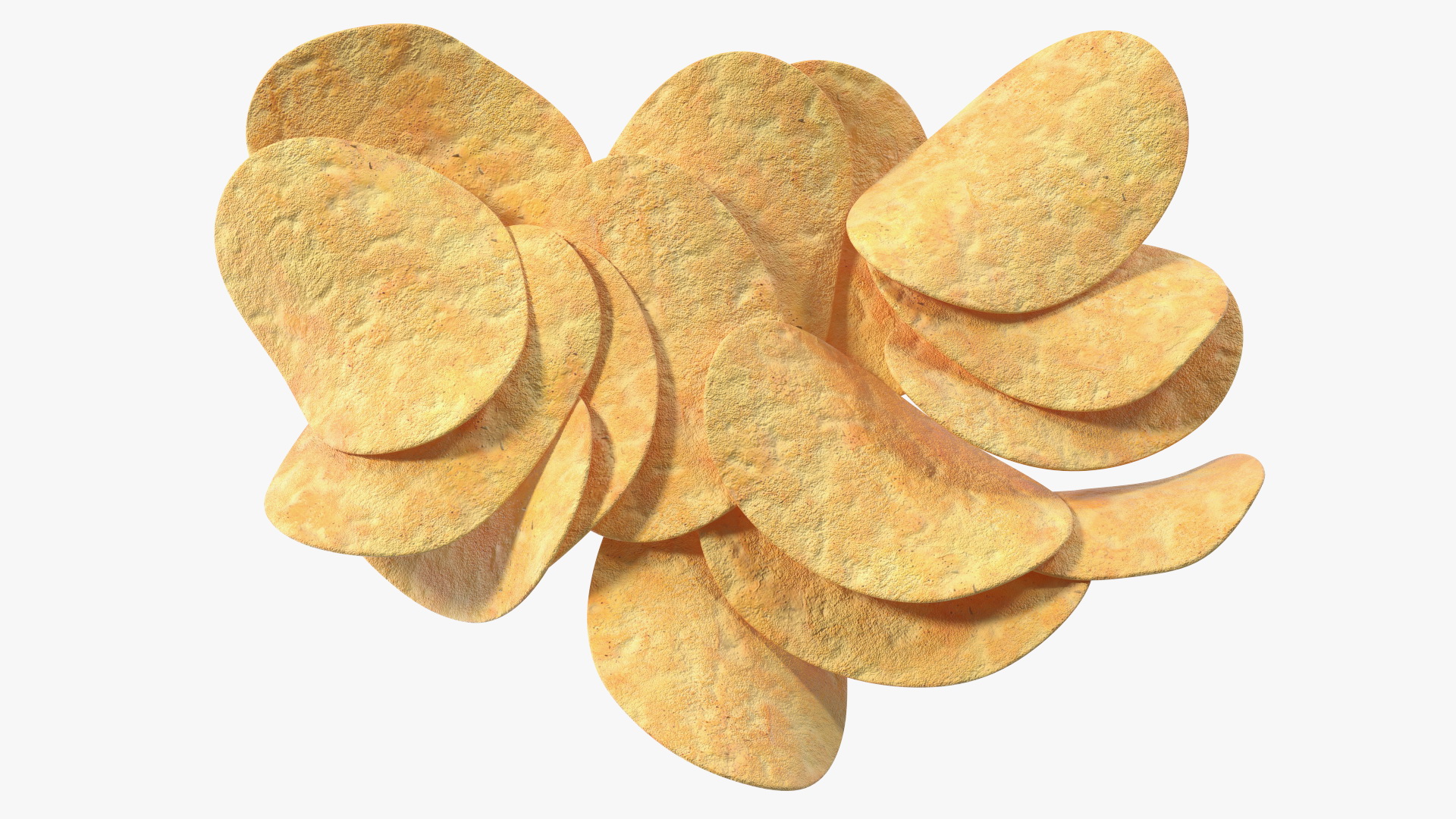 3D Bunch of Potato Chips