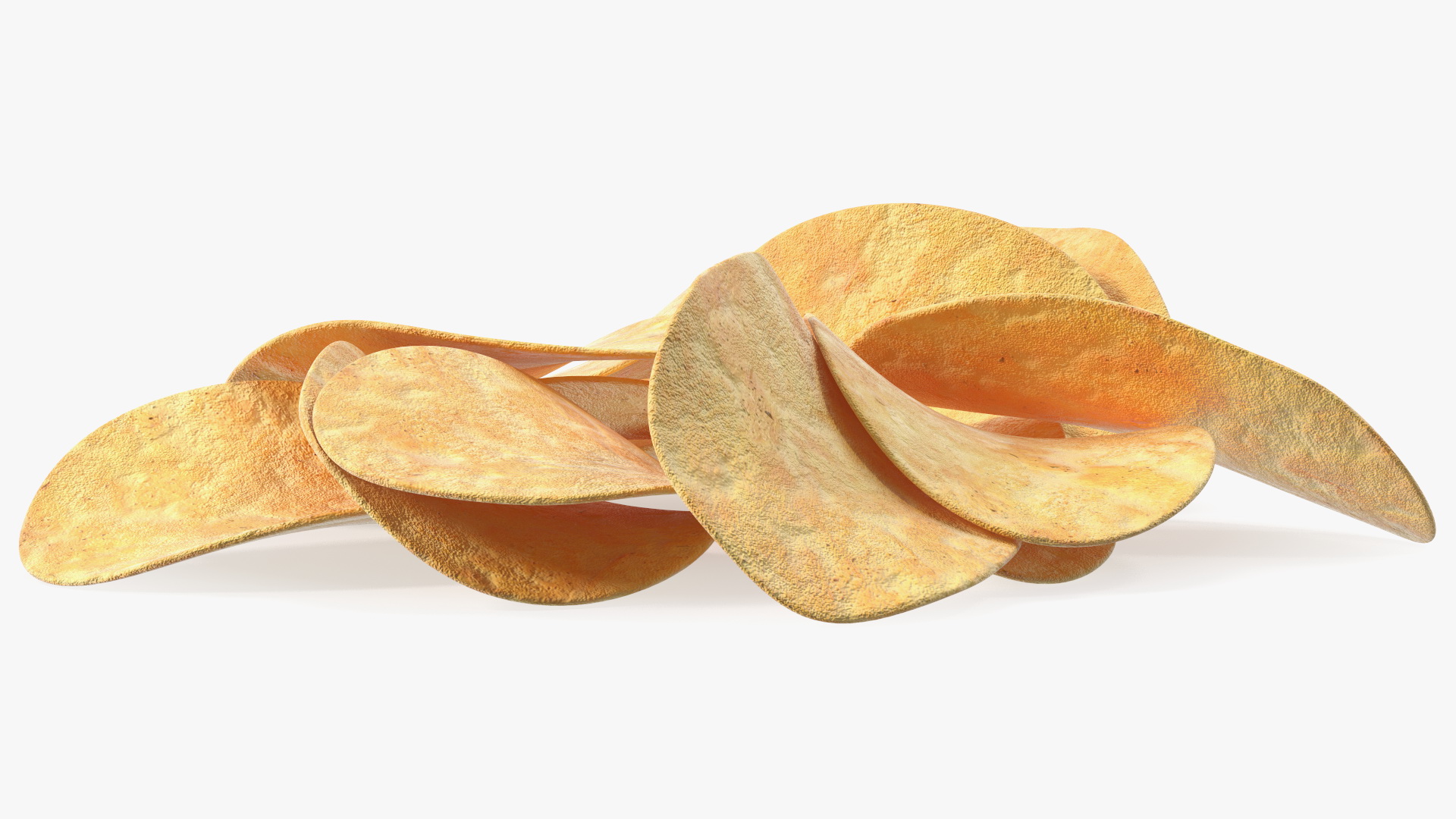 3D Bunch of Potato Chips