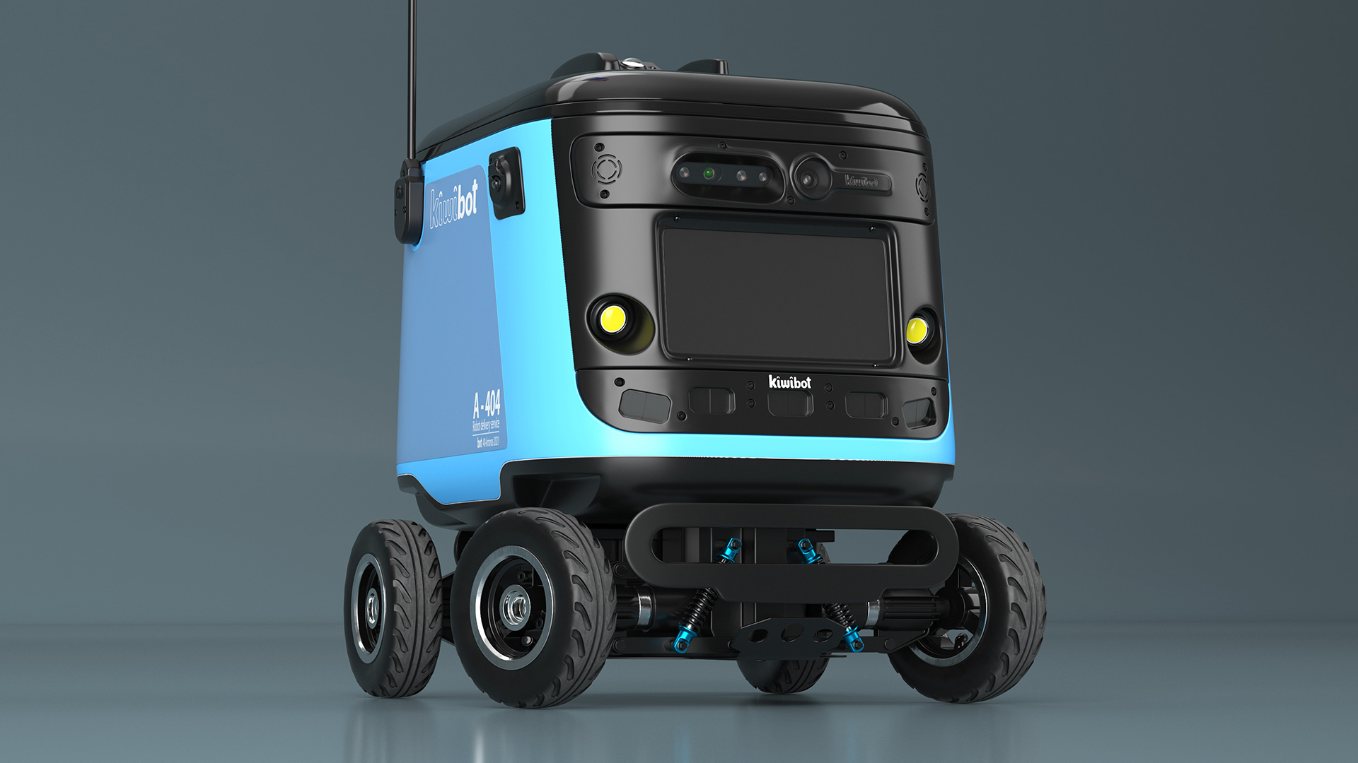 3D Sleeping Delivery Robot Kiwibot Cyan