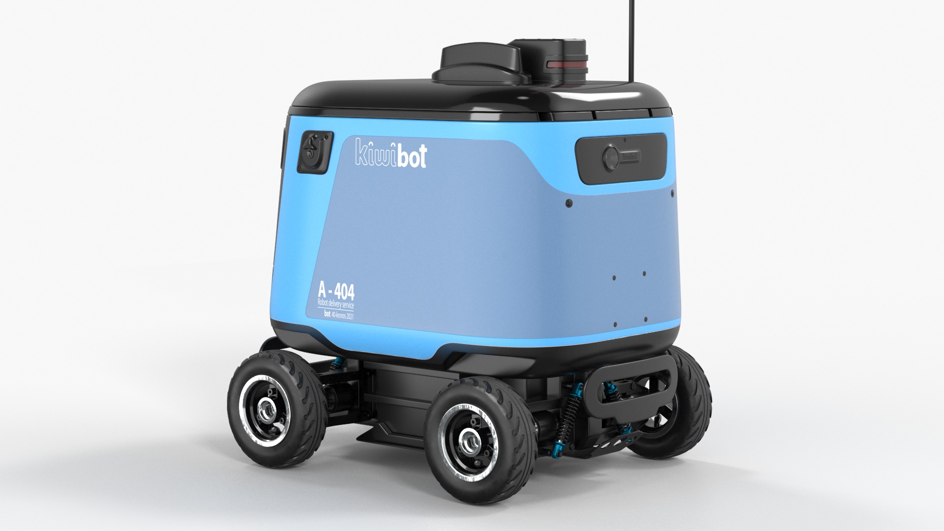 3D Sleeping Delivery Robot Kiwibot Cyan