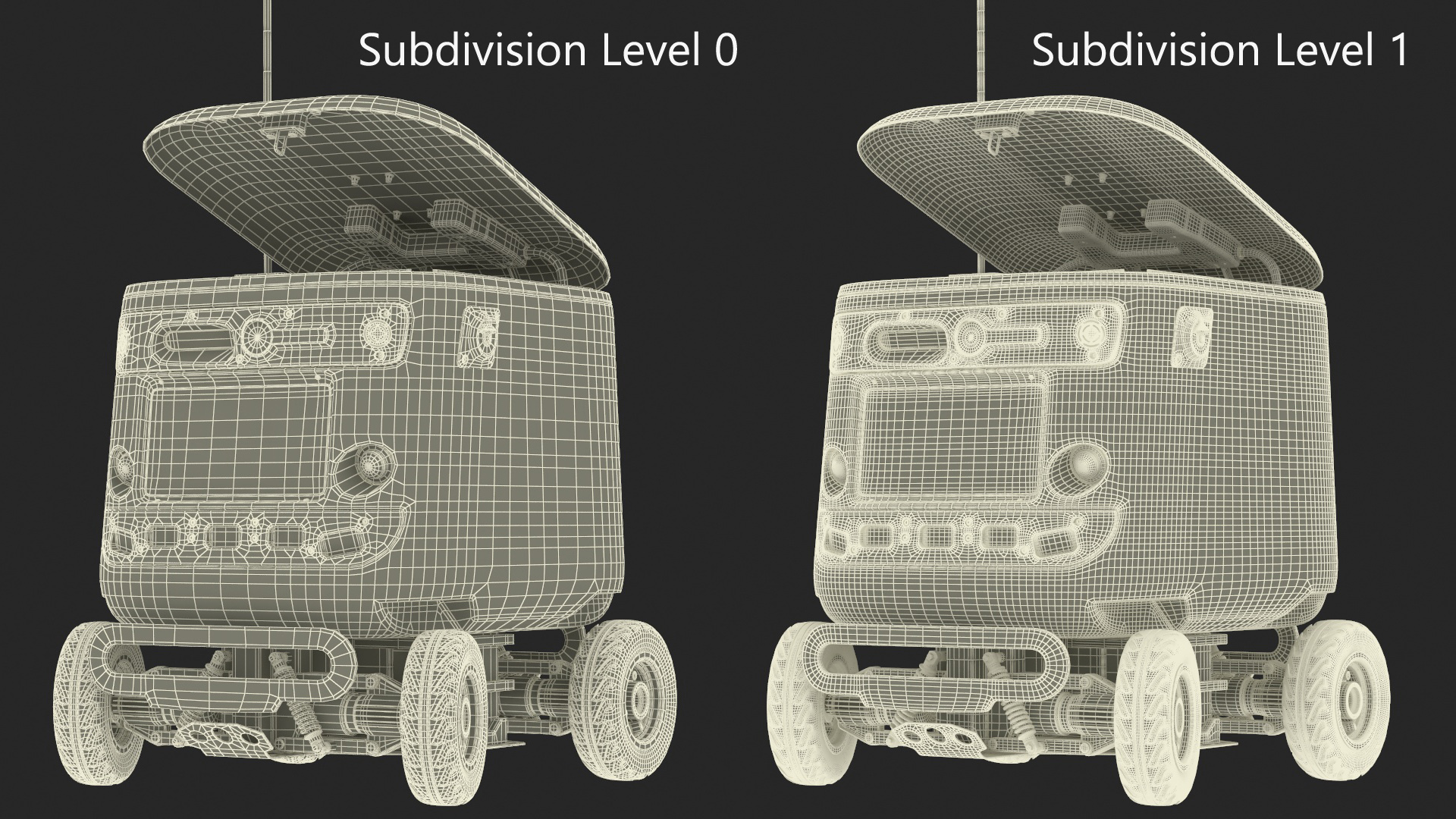 3D Sleeping Delivery Robot Kiwibot Cyan