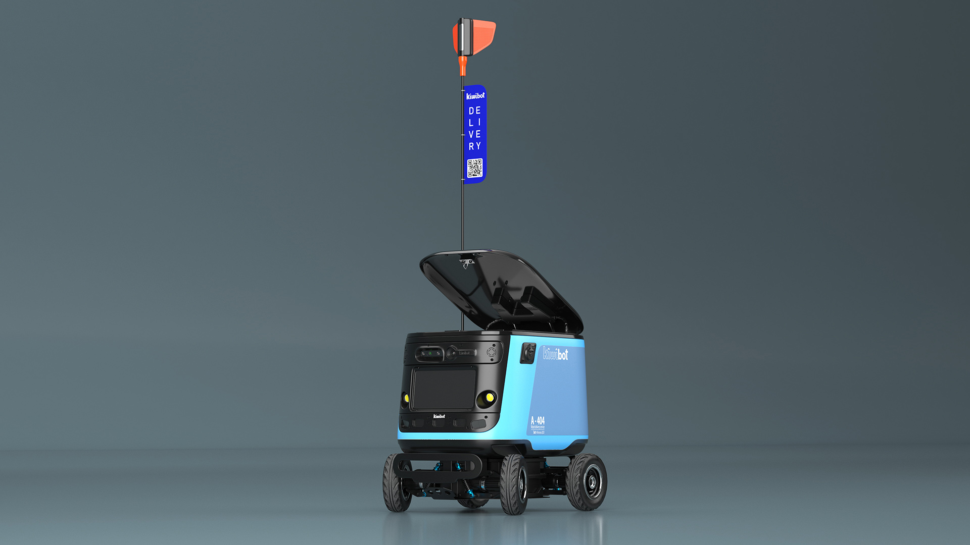 3D Sleeping Delivery Robot Kiwibot Cyan