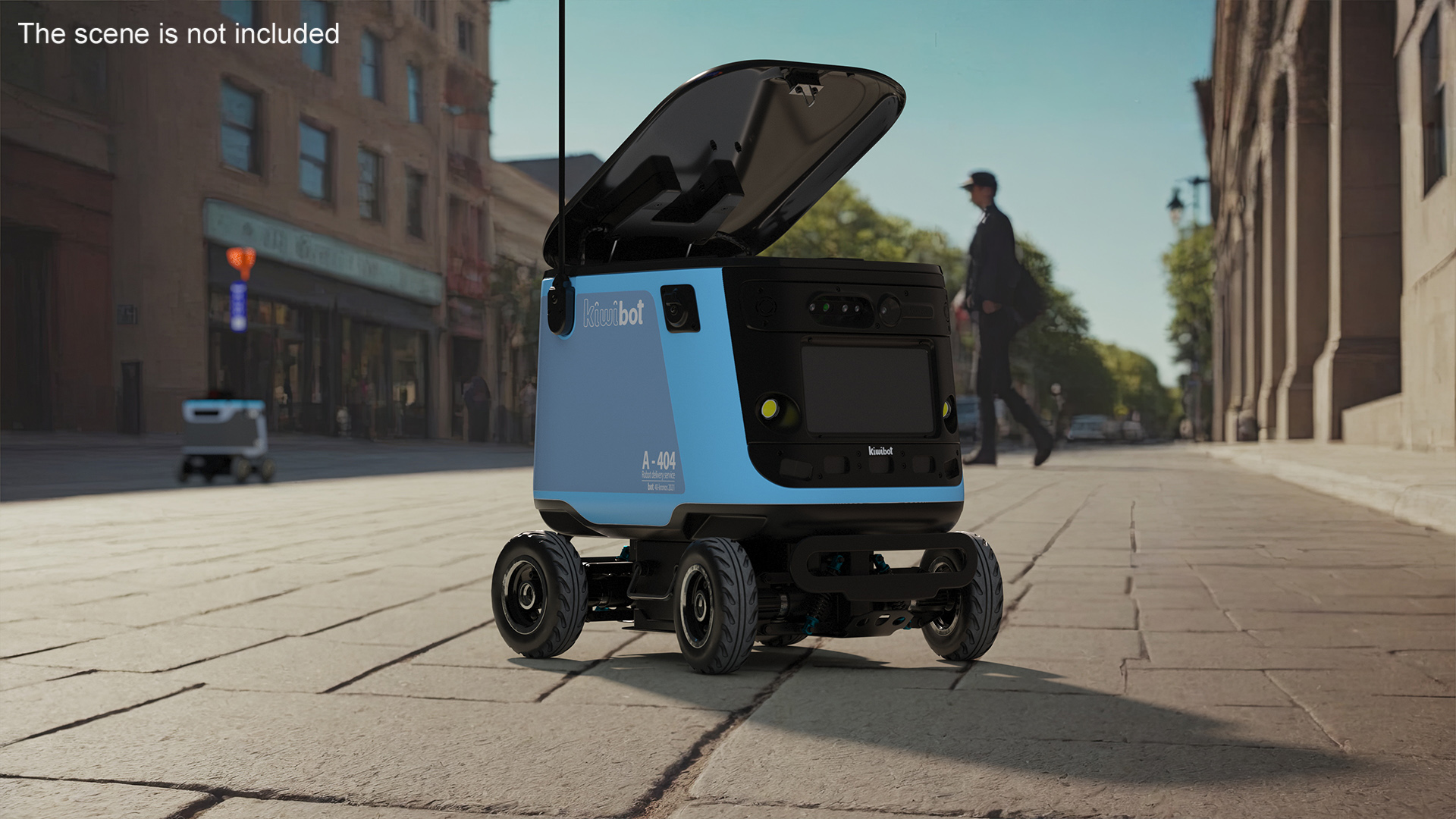 3D Sleeping Delivery Robot Kiwibot Cyan