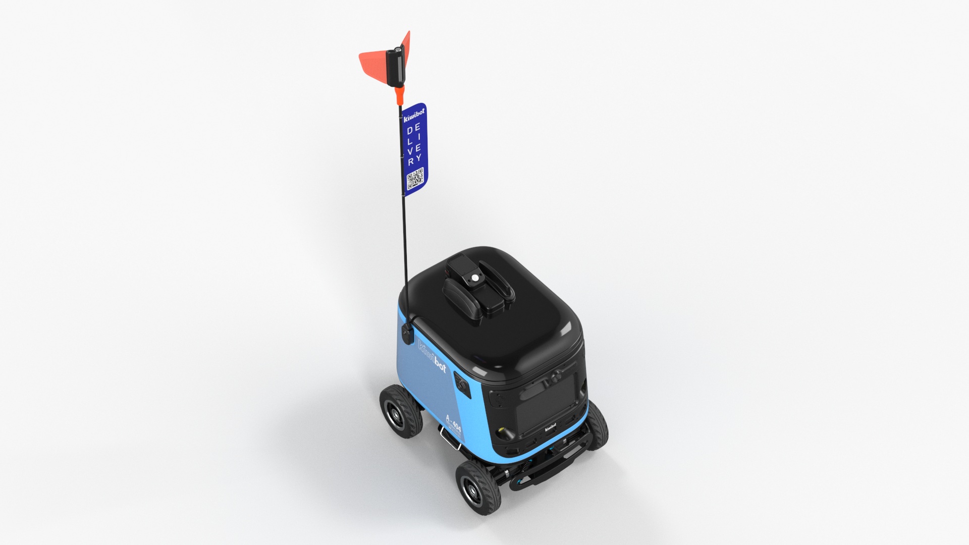 3D Sleeping Delivery Robot Kiwibot Cyan