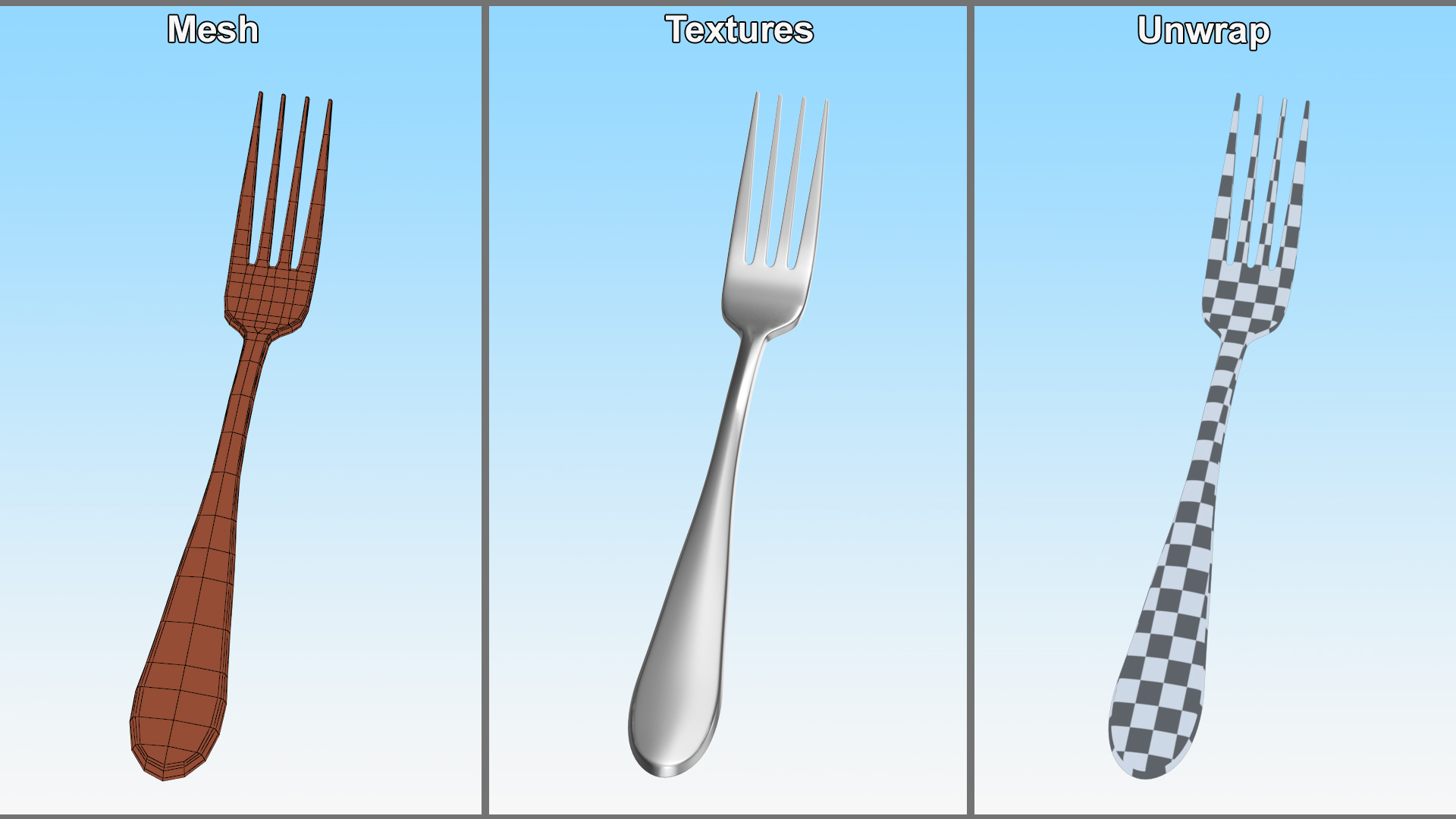 3D Silver Fork