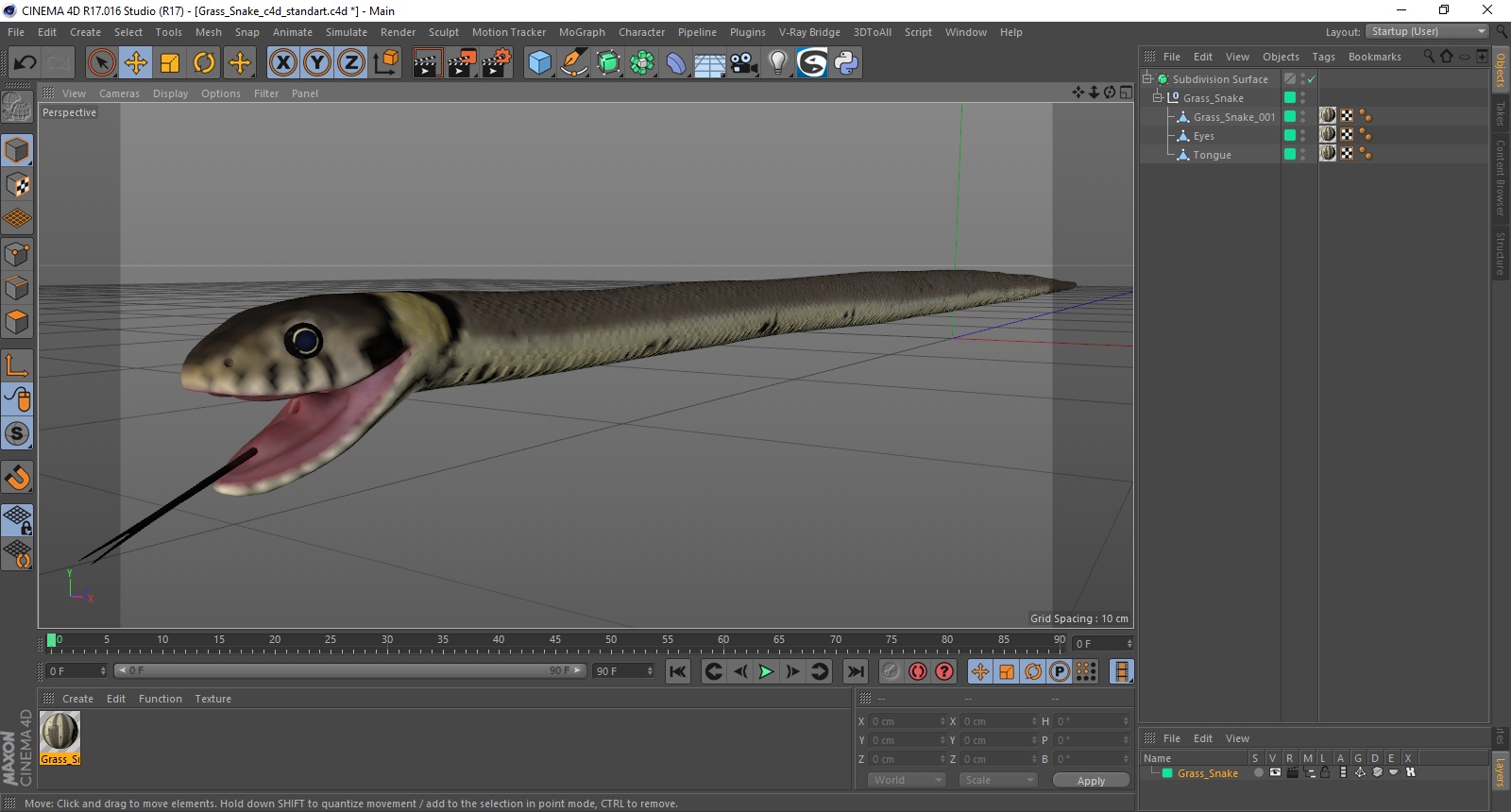 3D Grass Snake