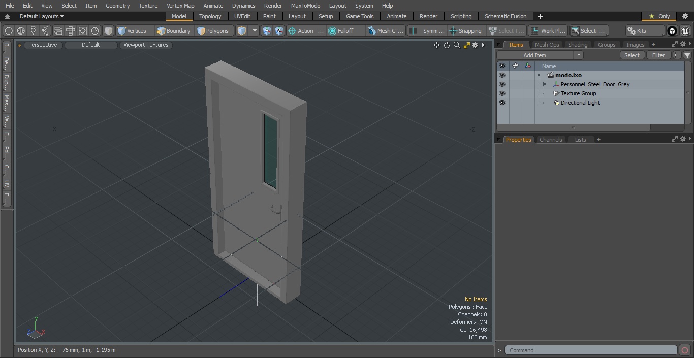 3D model Personnel Steel Door Grey