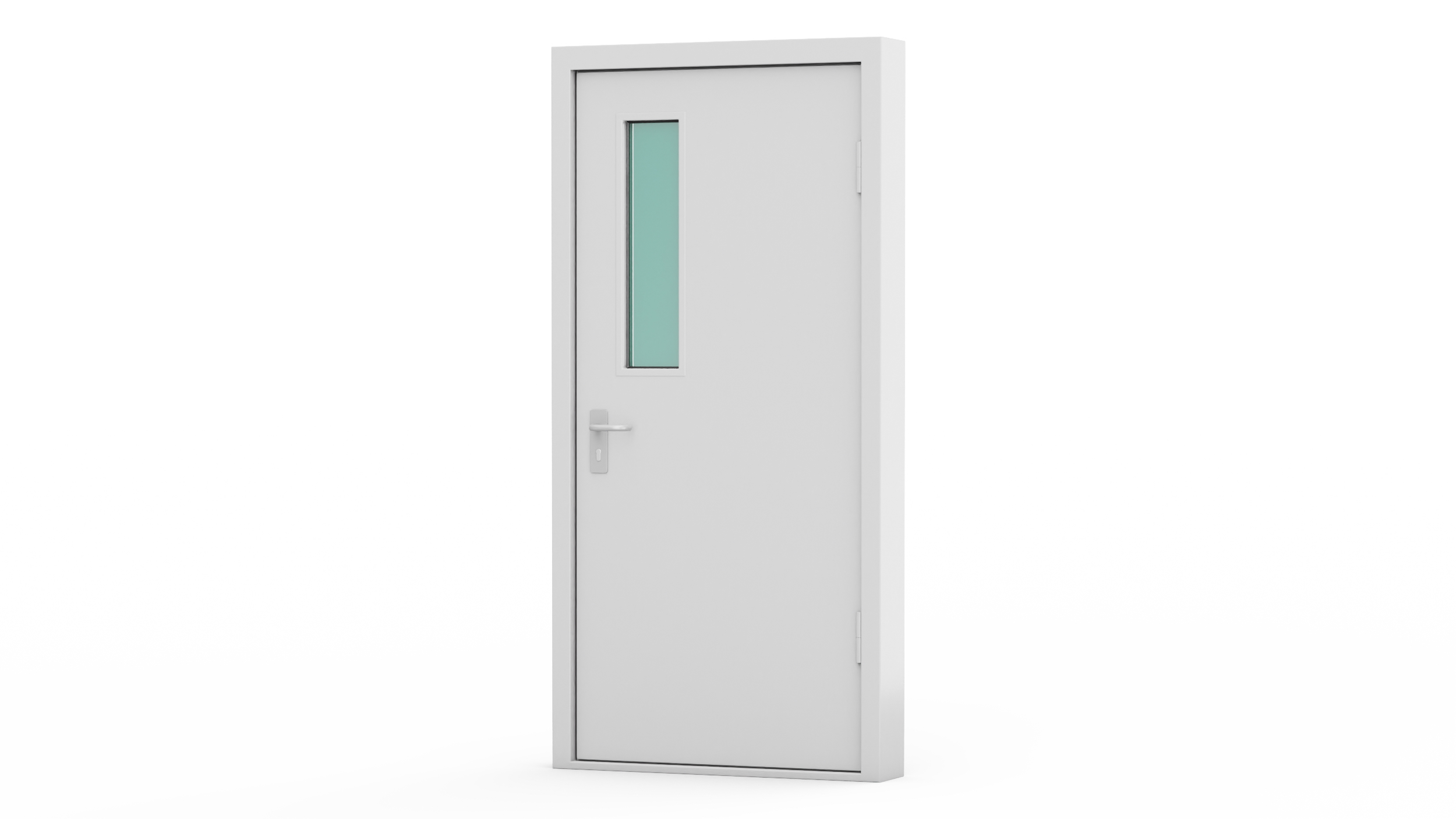 3D model Personnel Steel Door Grey