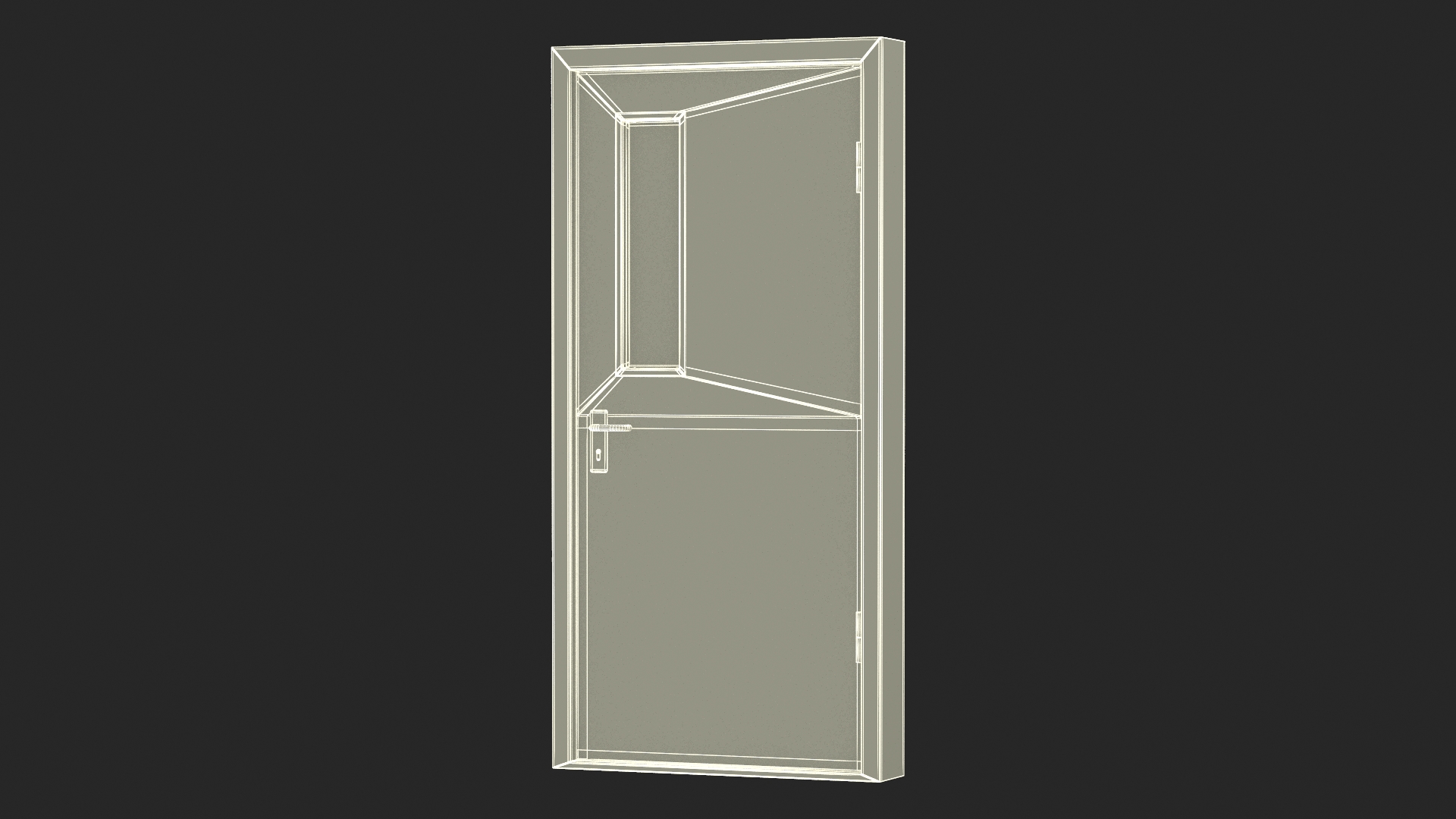 3D model Personnel Steel Door Grey