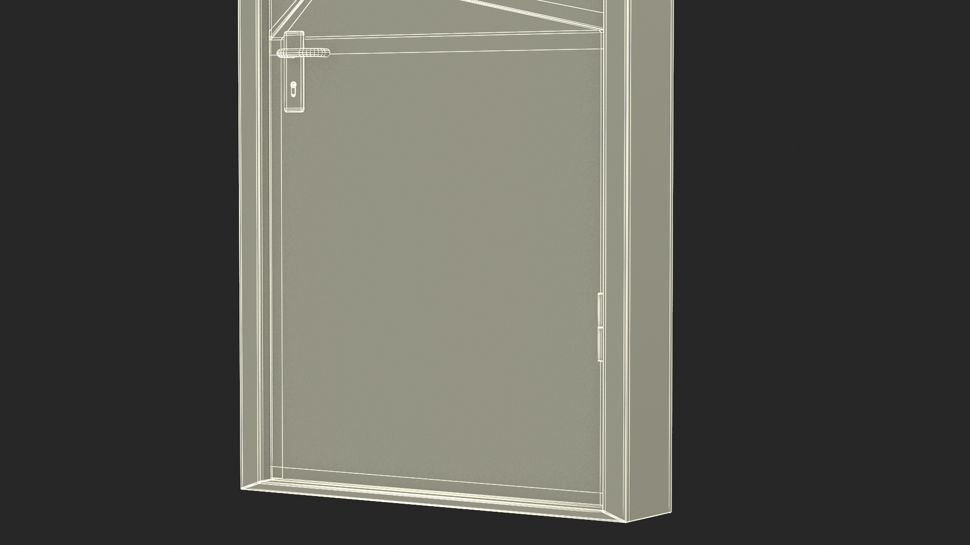 3D model Personnel Steel Door Grey