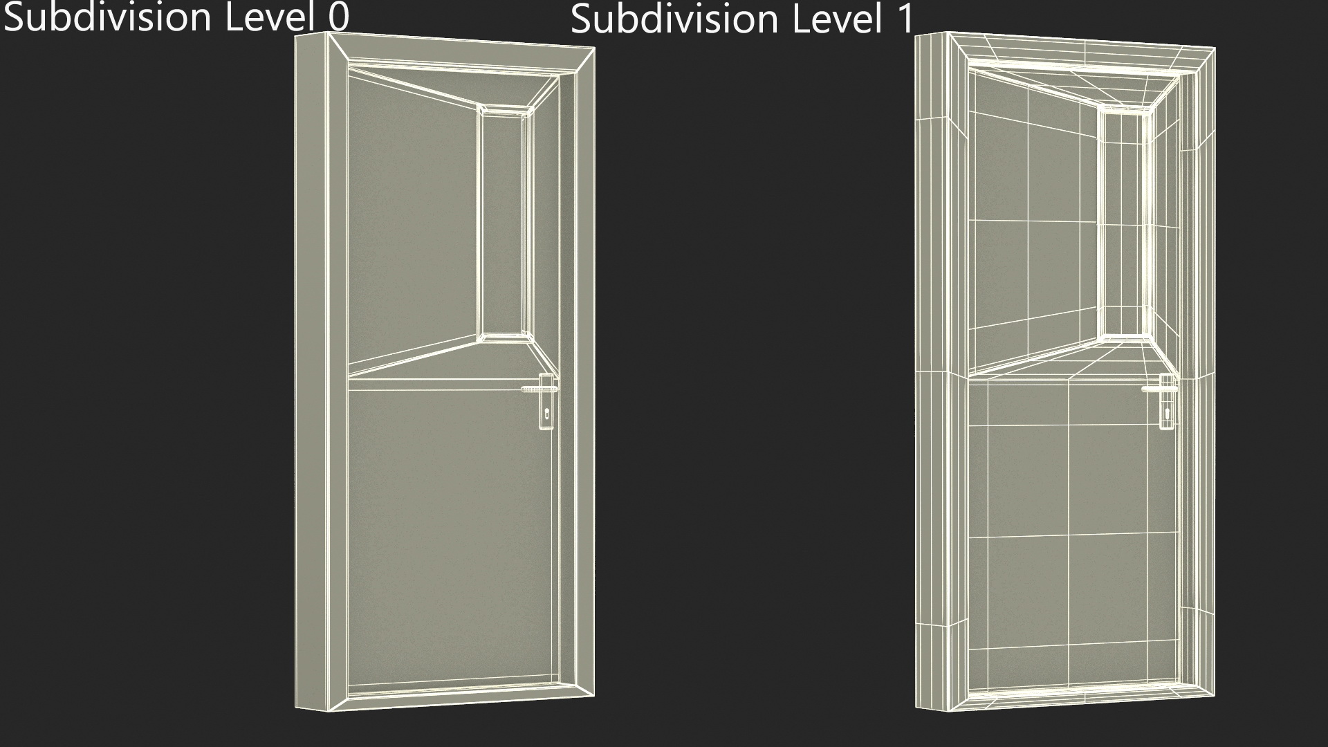 3D model Personnel Steel Door Grey