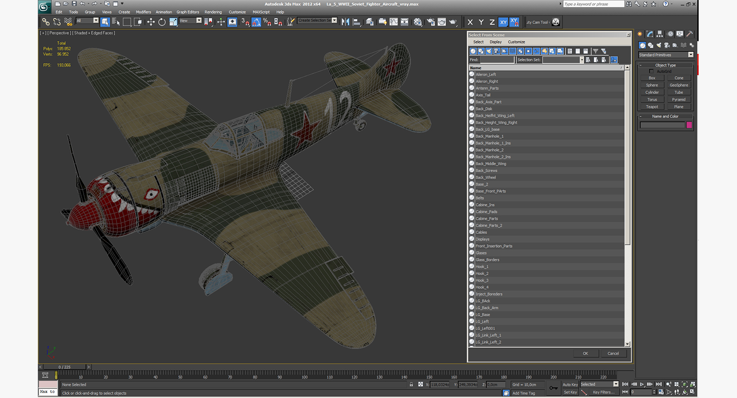 3D La 5 WWII Soviet Fighter Aircraft model