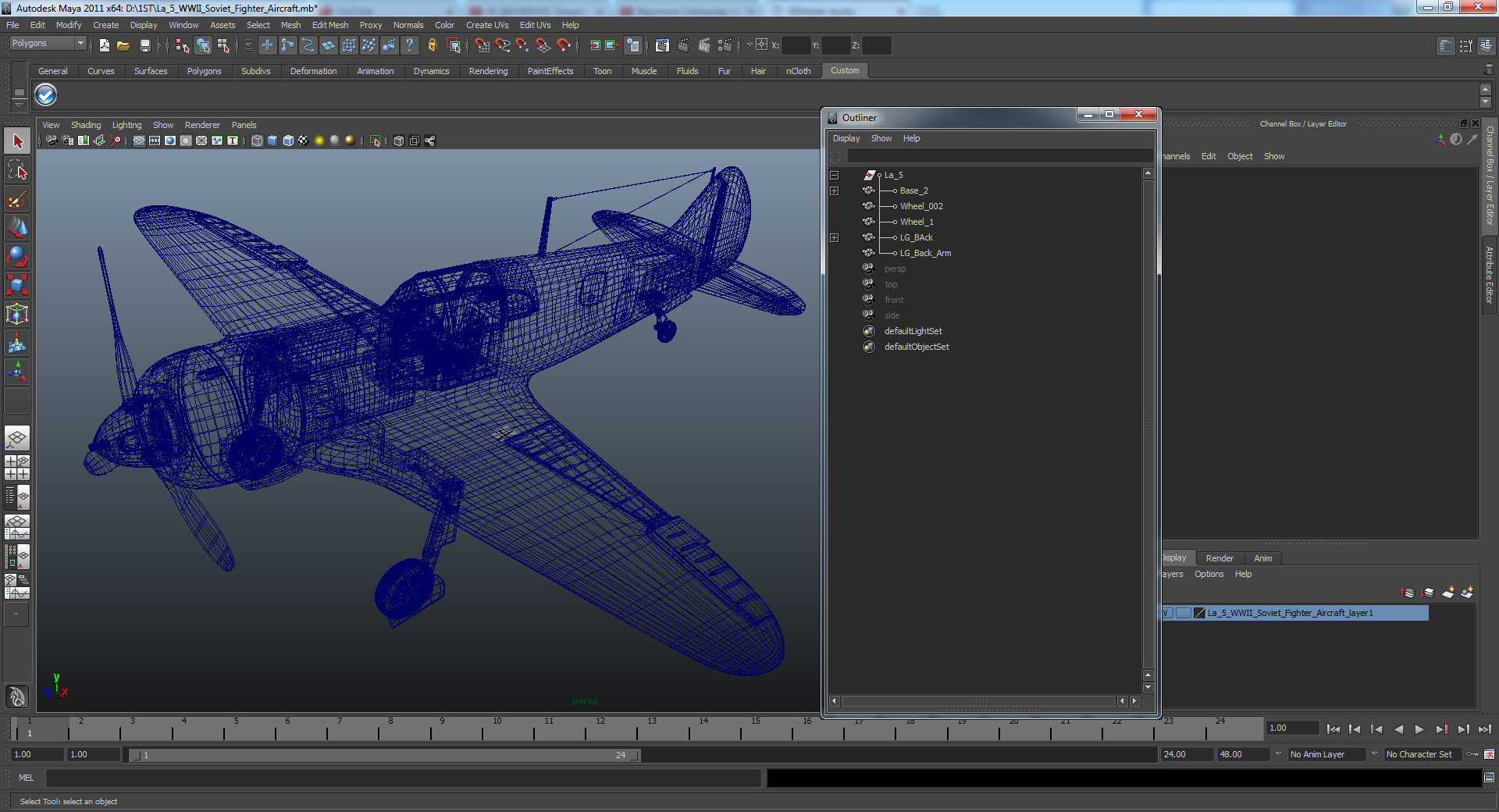 3D La 5 WWII Soviet Fighter Aircraft model