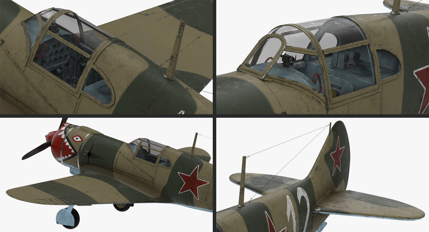 3D La 5 WWII Soviet Fighter Aircraft model