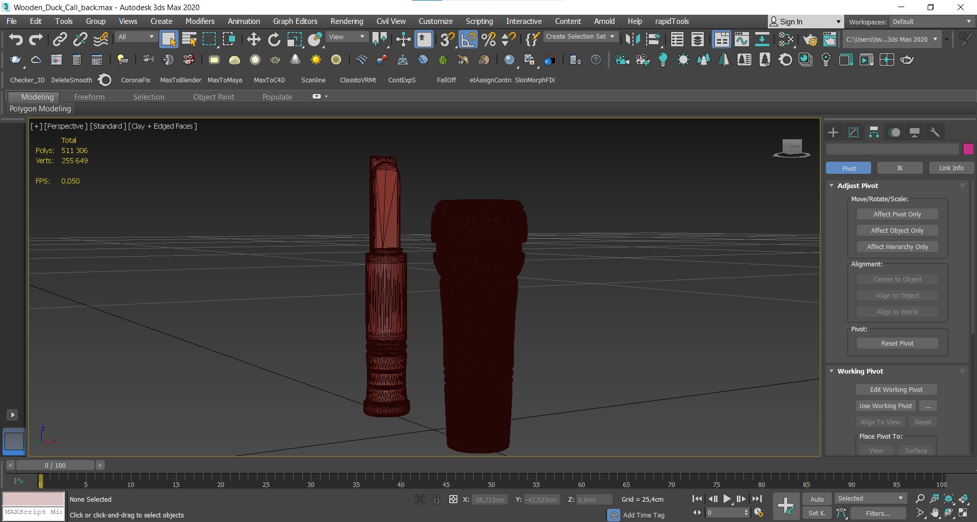 Wooden Duck Call for 3D Print 3D model