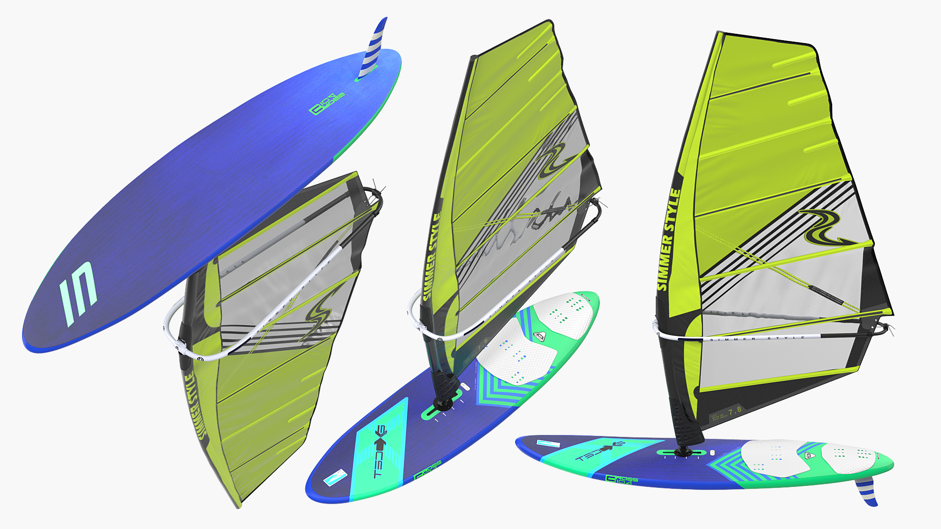 3D Windsurf Board And Sail model