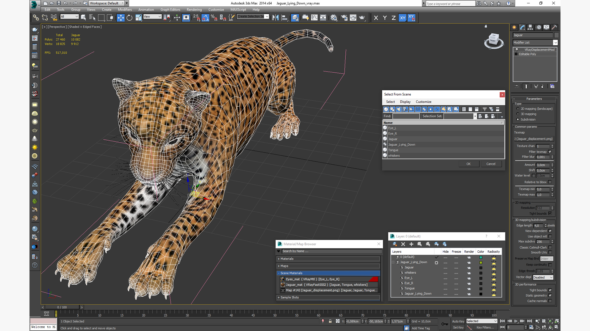 Jaguar Lying Down 3D