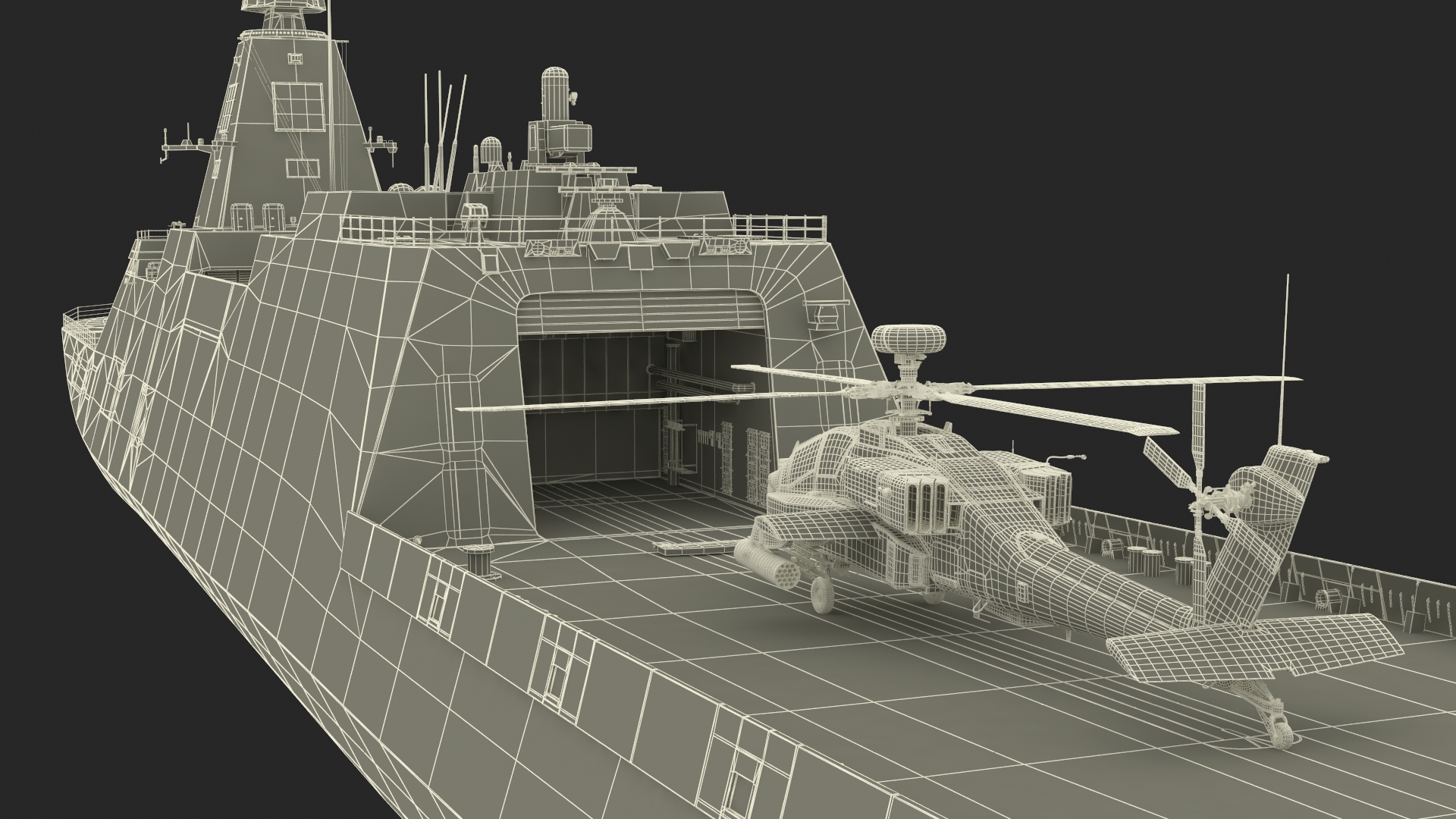 3D Japanese Mogami Class Frigate FFM-2 with Helicopter Rigged model