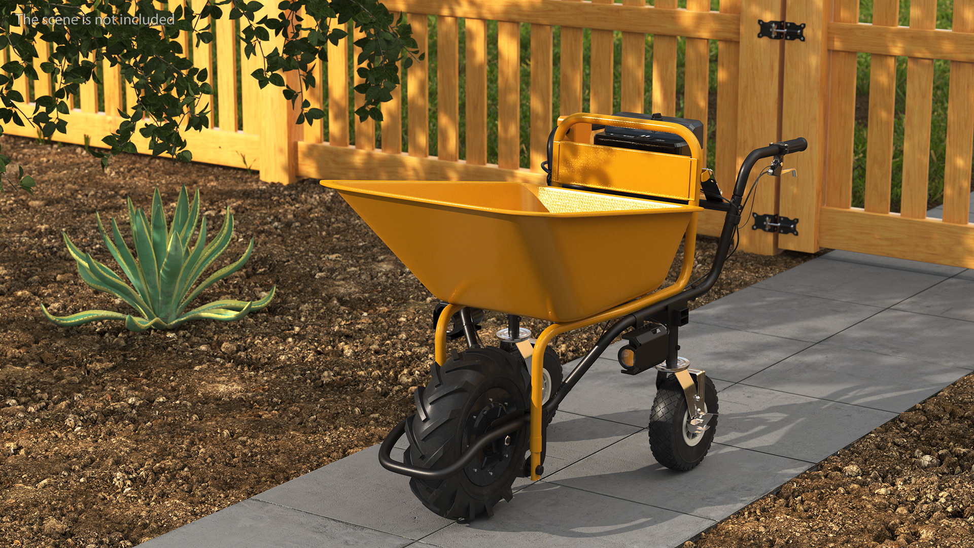 Electric Wheelbarrow with Bucket 3D