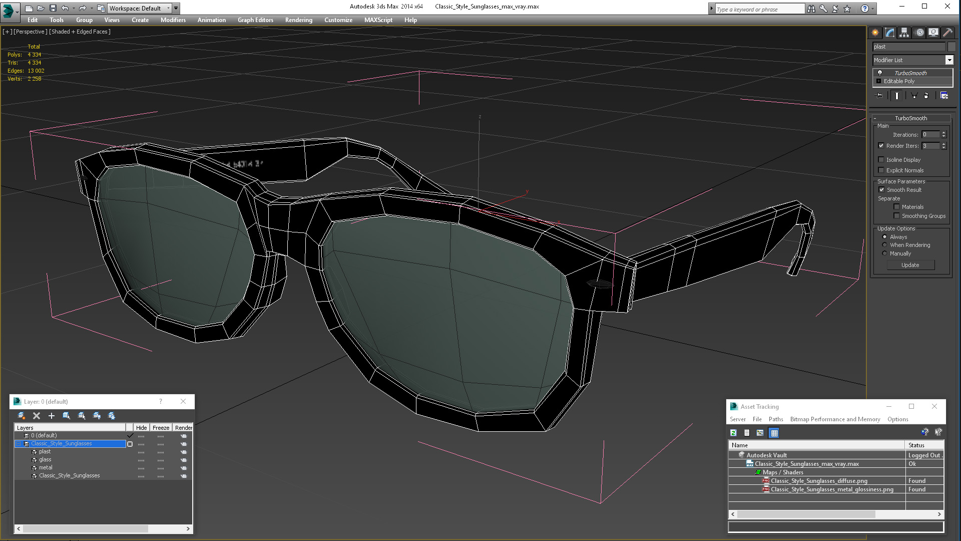 Classic Style Sunglasses 3D model