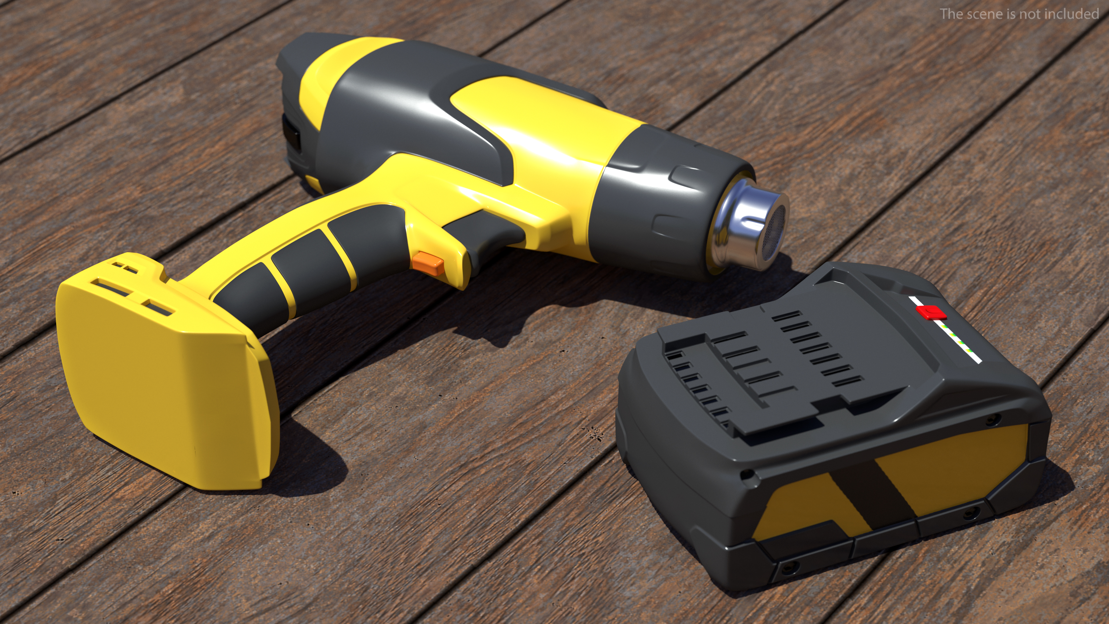 Yellow Heat Gun Cordless 3D model