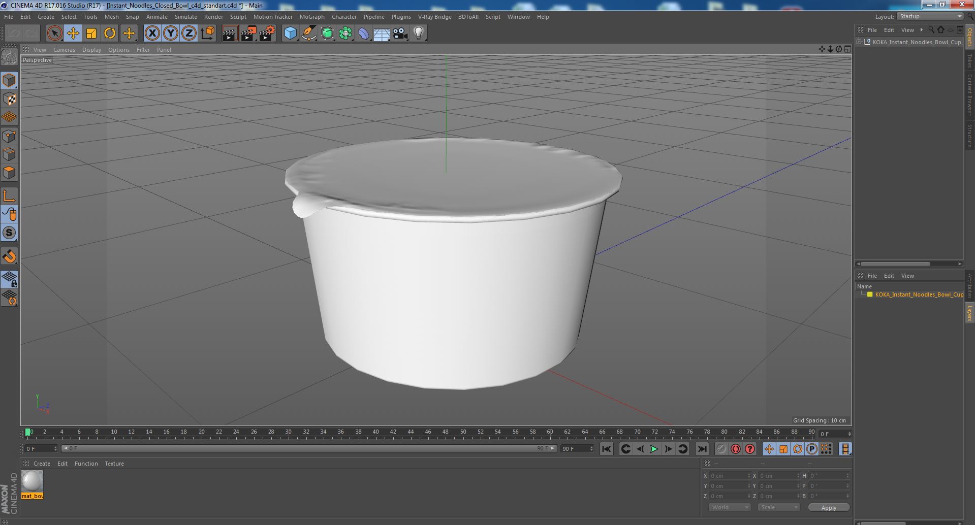 Instant Noodles Closed Bowl 3D