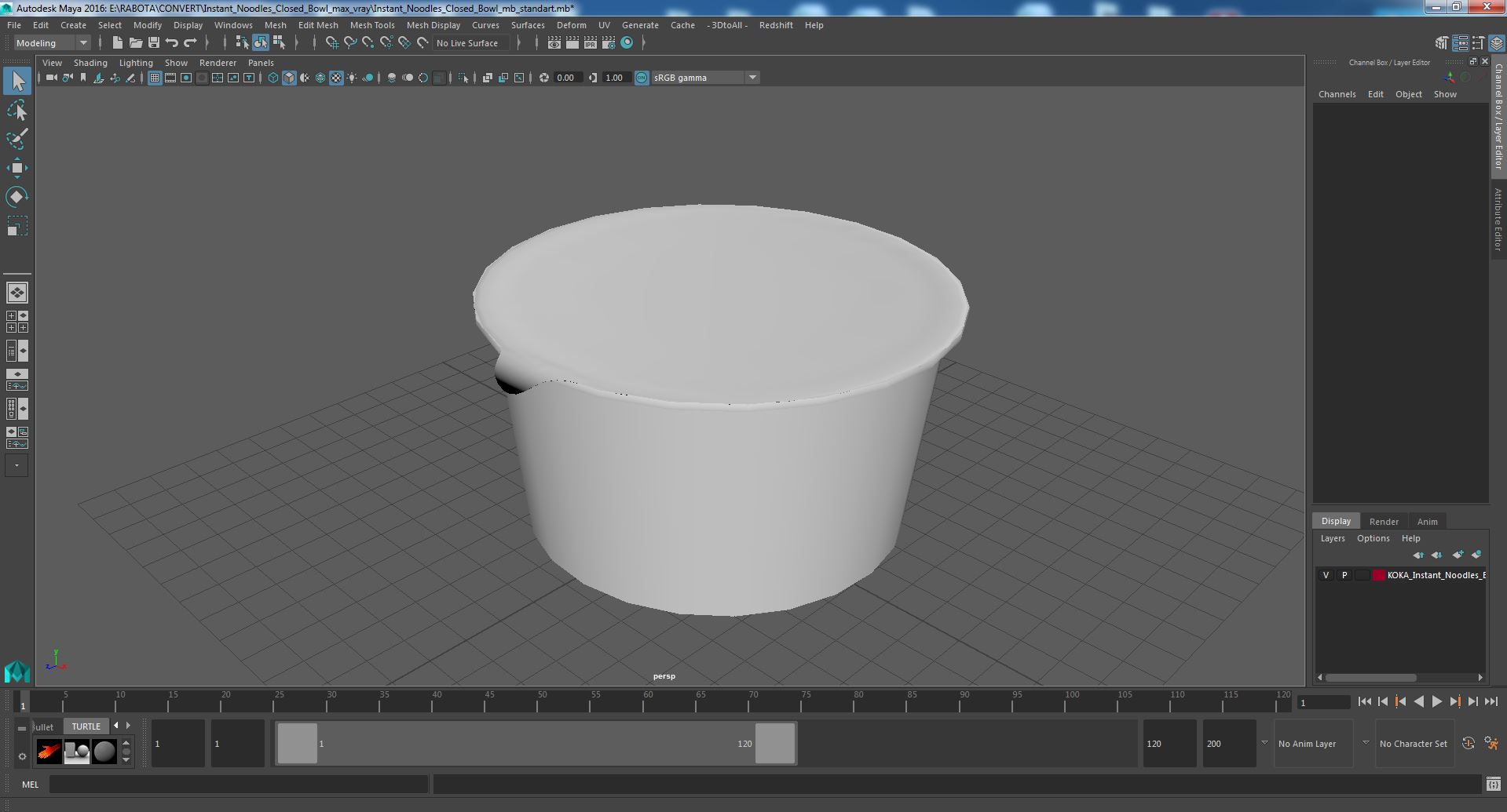 Instant Noodles Closed Bowl 3D