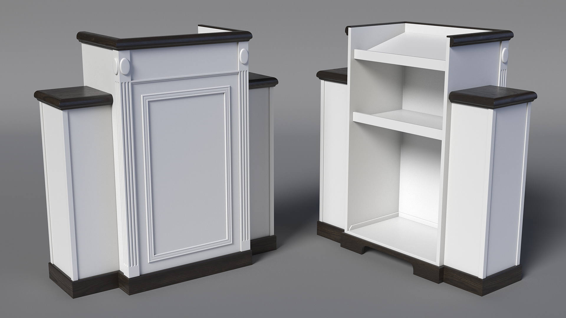 Church Furniture Pulpit White 3D model