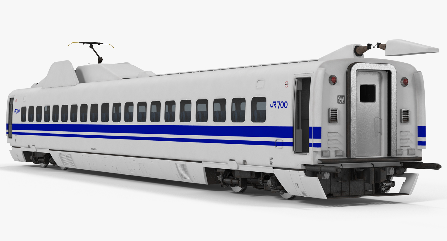 Bullet Train JR700 Passenger Car Japan Railways Rigged 3D model