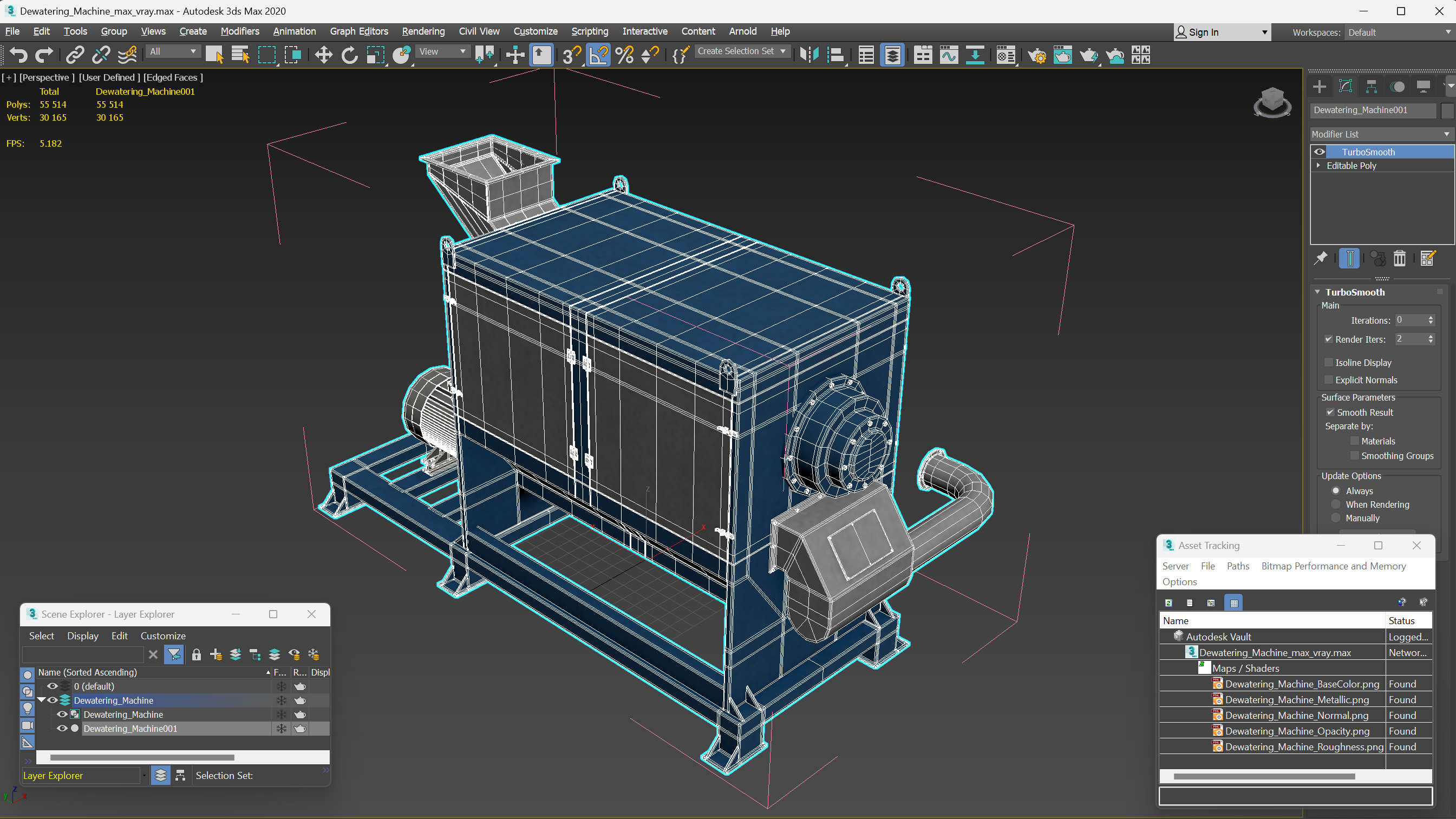 3D Dewatering Machine model